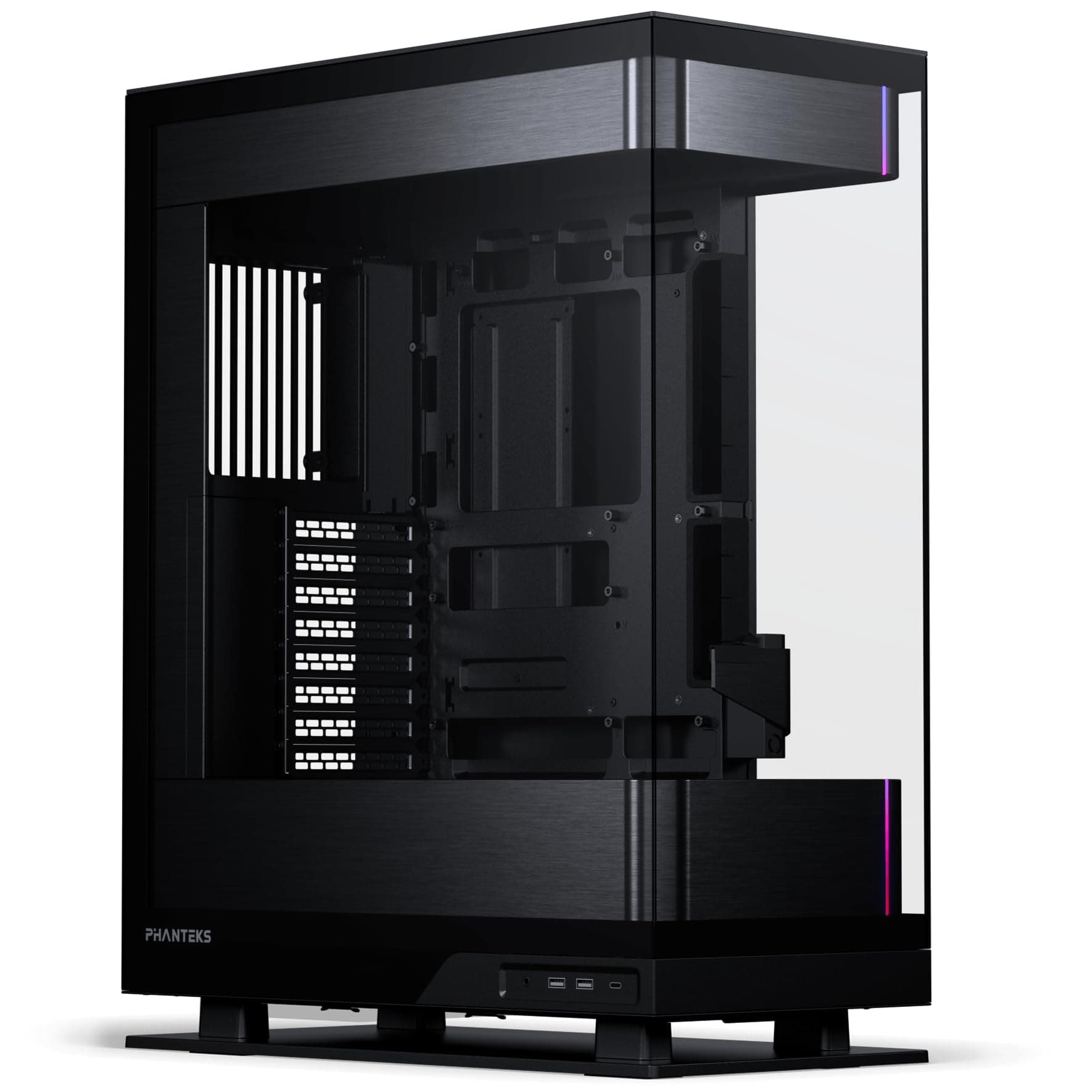Phanteks Evolv X2 Mid-Tower, E-ATX, ATX Gaming PC Case, Vertical Airflow Design, Tempered Glass Panels, Brushed Aluminum Interior, Integrated ARGB Lighting, Black