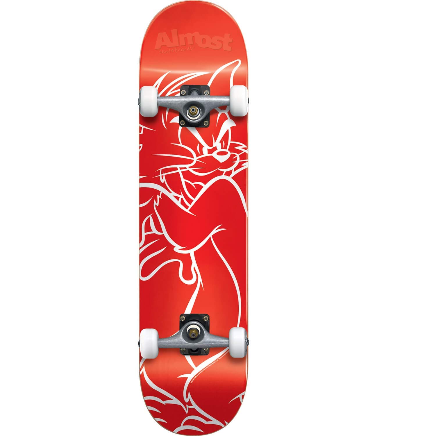 Almost Skateboards Tom White Lines Red/White Mini Complete Skateboard - 7" x 29"