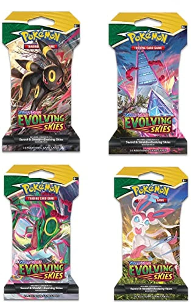 4 Packs TCG 10 Card Booster Pack Sword Shield 07 Evolving Skies
