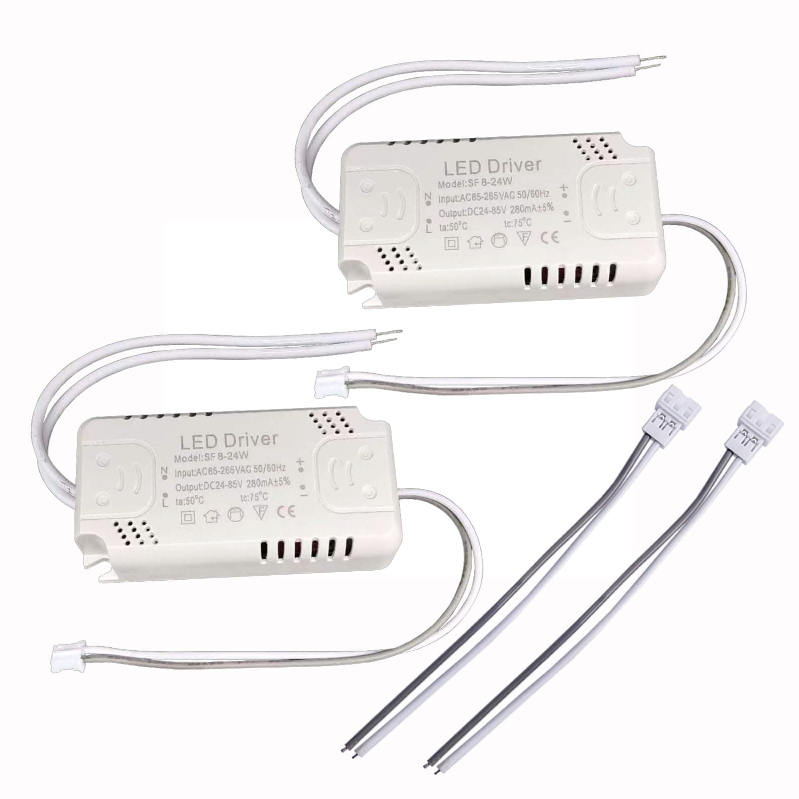 LED Driver 8-24W for Single Color Ceiling Strip Spot Light Module Panel, Replacement LED Power Supply Starter Transformer Adapter, Input AC85-265V Output DC24-85V