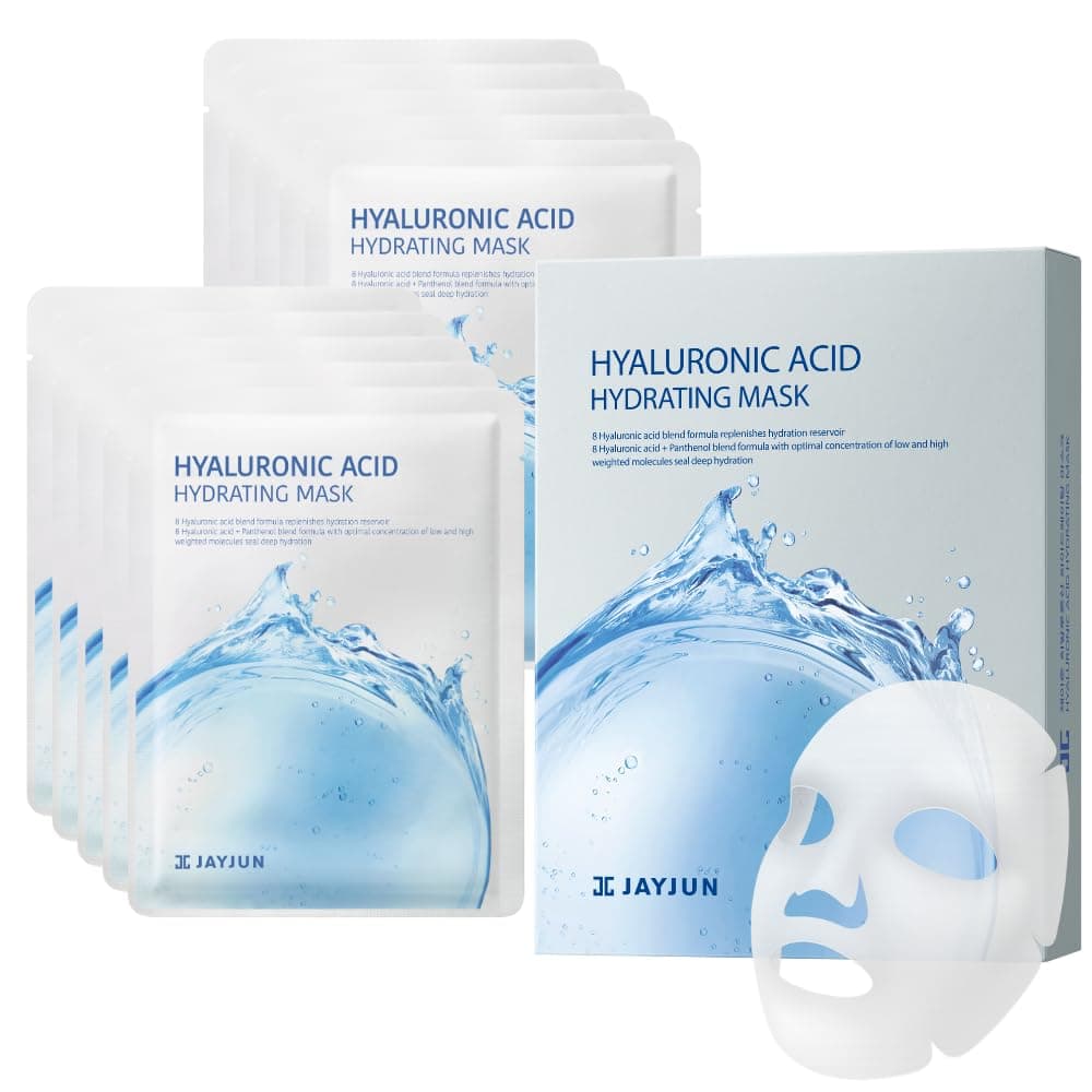 JAYJUN Hyaluronic Acid Hydrating Mask (10 Sheets) - 8-Layer Moisture Technology for Deep Hydration & Revitalization