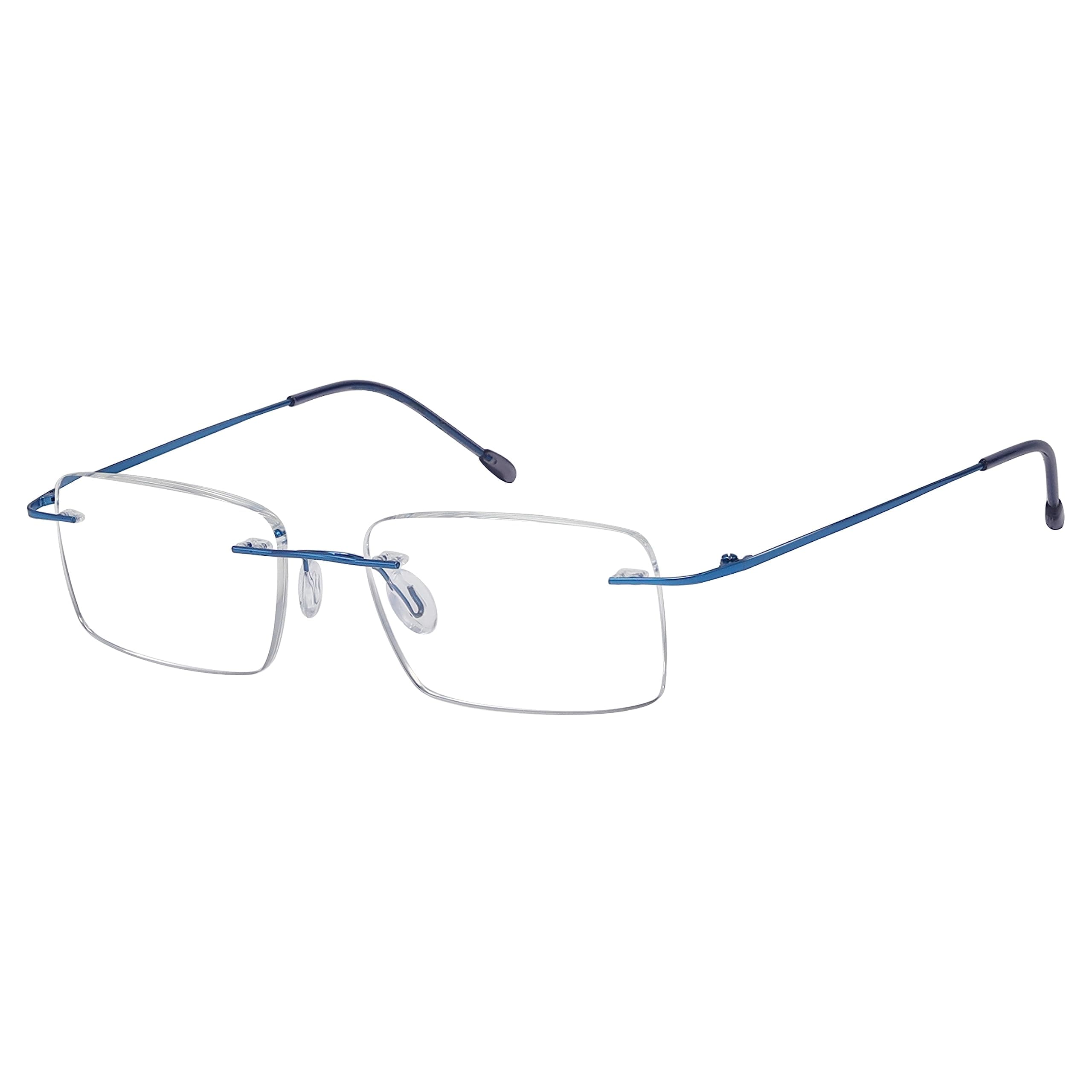 Eyekepper Frameless Reading Glasses for Men Reading - Rectangle Rimless Reader Eyeglasses Blue +1.50