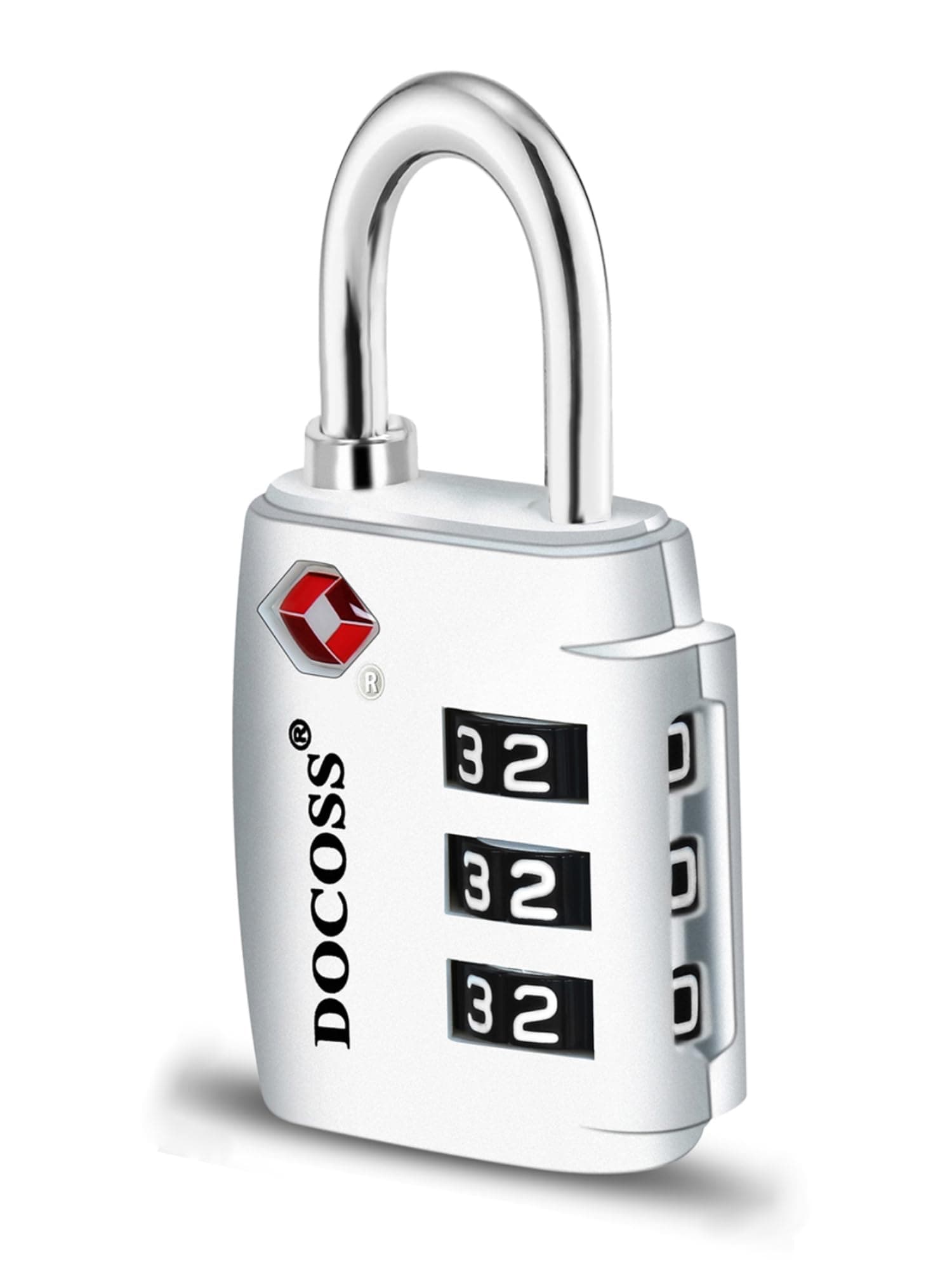 DOCOSS-202 Strong ABS TSA Locks for Luggage, Number Lock for Bag Small Locks for Luggage TSA Lock Combination Password Locks for Travel (White (1 pc)
