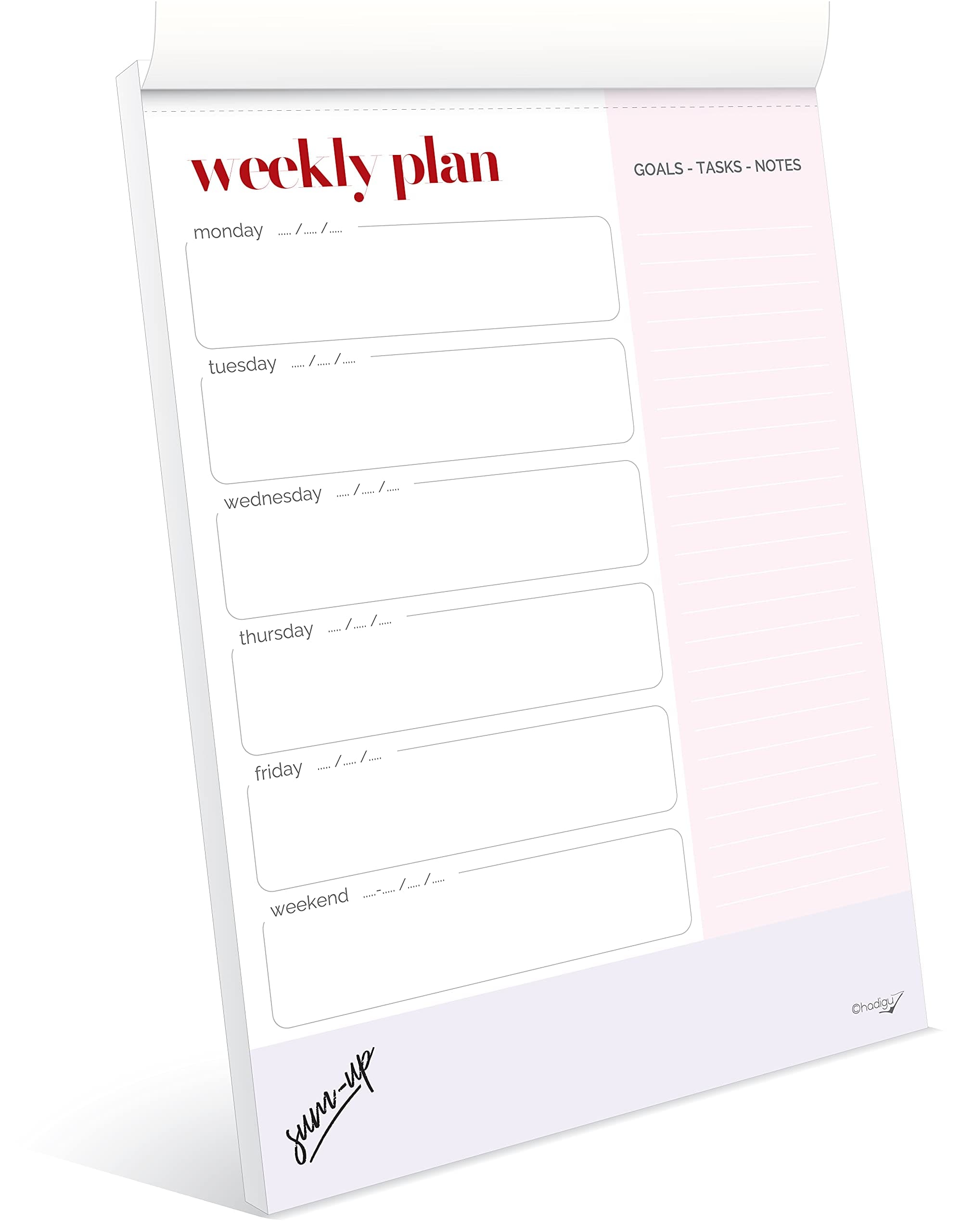 Weekly Planner Pad A5 Size (8.3"x5.8") Undated Weekly Planner, Weekly Organizer, Weekly Calendar, To Do Planner, Productivity Planner. Stylish Design, Quality Paper, Strongly Bound Hardcover.