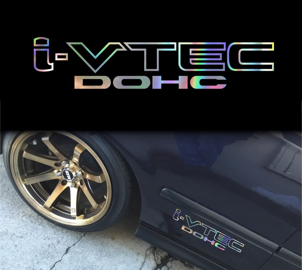 2X I-VTEC DOHC Decal Replacement Vinyl Sticker - 12 - Black