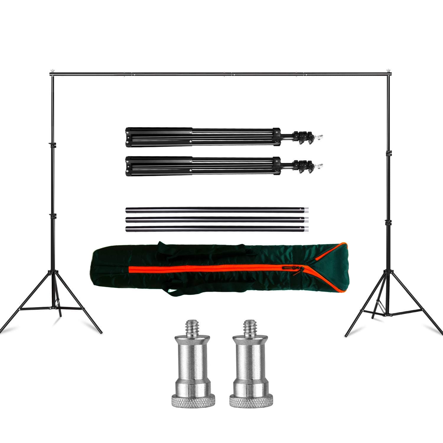 SOLIDGEARS Studio Photography Stand Kit Background Support System Cum Light Stand 2in1 Complete Kit with Converter Mounts, Simpex BG4 and Backdrop Stand Bag