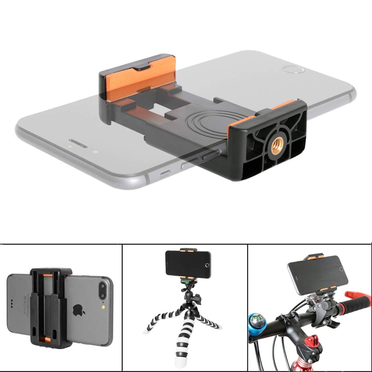 4-in-1 Smartphone+Action Camera+Camcorder+ DSLR Camera Stabilizer C Shape Rig Low Position Shooting System Compatible with Nikon/Canon/Sony/GoPro/SJCAM/Yi/Garmin Virb XE + iPhone/Samsung