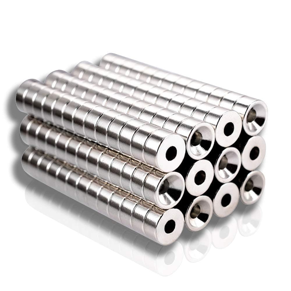 20Pack– 12mmD x 4mm H with 2mm Hole DIY Multi-Use Refrigerators Magnets,Silver/Chrome Round Base Magnet..SYHL