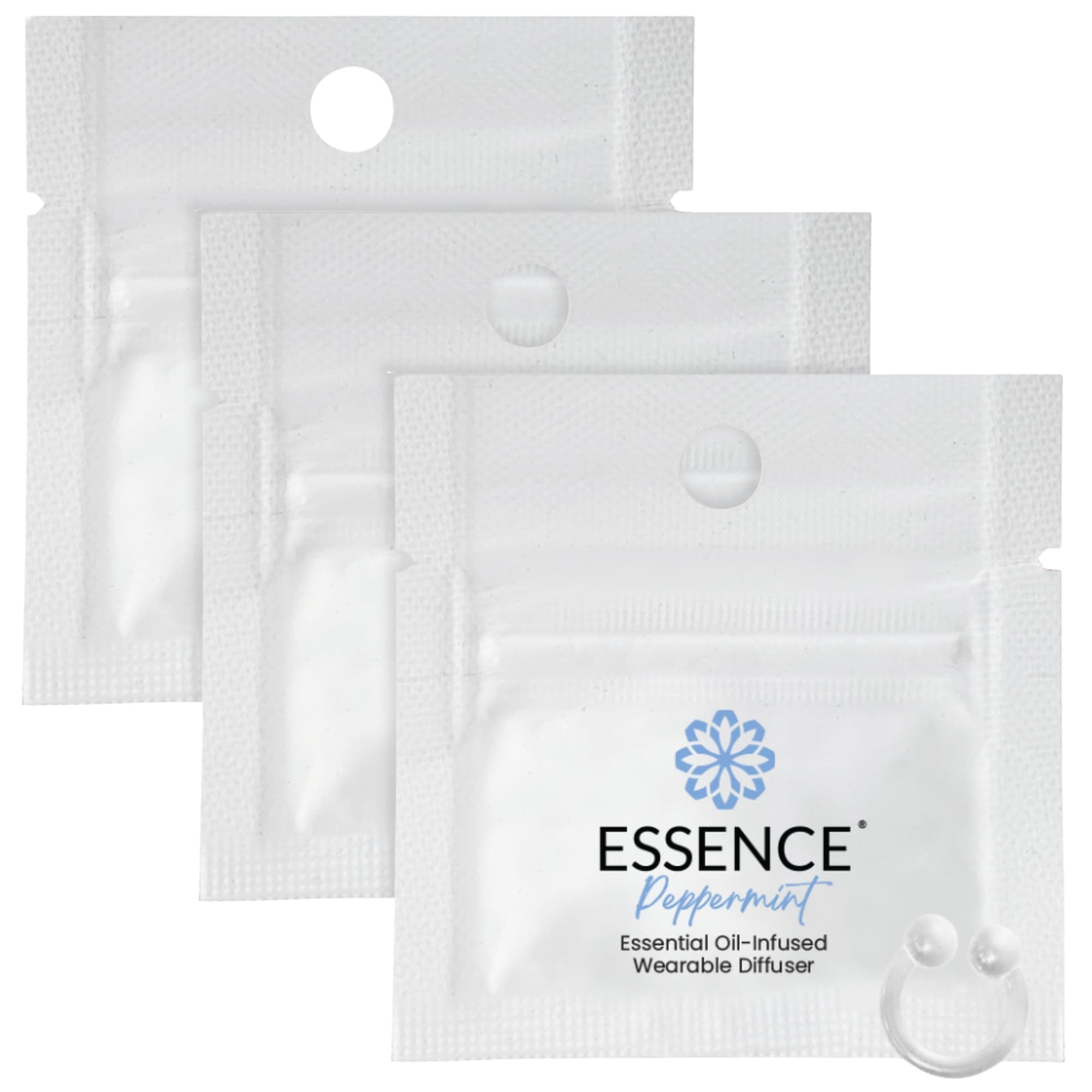 Essence Wearable Aromatherapy Nasal Diffuser – Peppermint Essential Oil Nose Ring Silicone Inhaler for Stress & Mood Support - Made in USA & Travel-Friendly (3 Pack)
