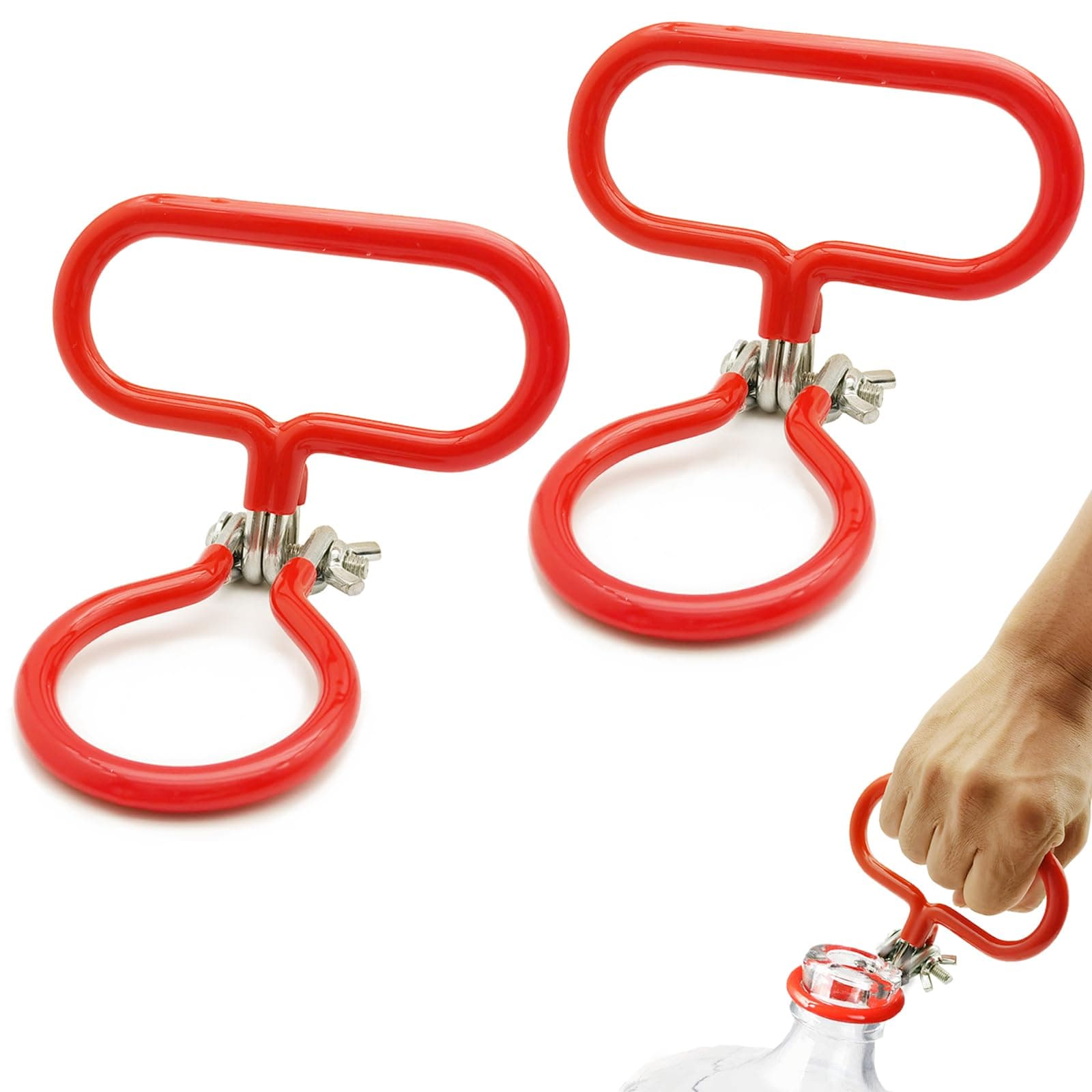 N/H 2 Pack Carboy Handle Glass Carboy Handle Heavy Duty Carboy Holder for Smooth Neck 3 Gallon 5 Gallon 6 Gallon 6.5 Gallon Glass Carboys for Fermenter Wine Making Beer Brewing Home Brewing Equipment
