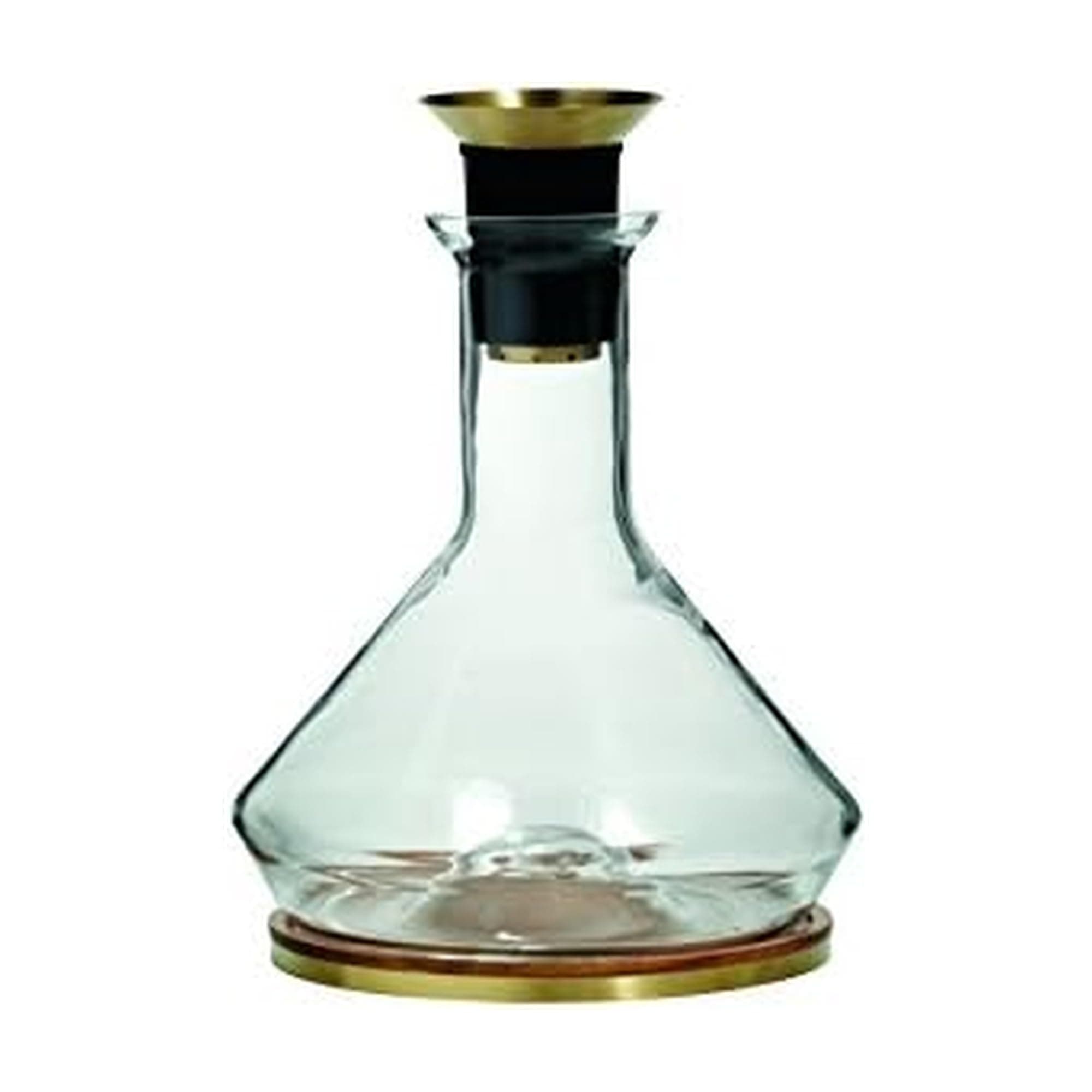 Decanter with Wood Coaster and Micro-Perforated Aerator,Clear