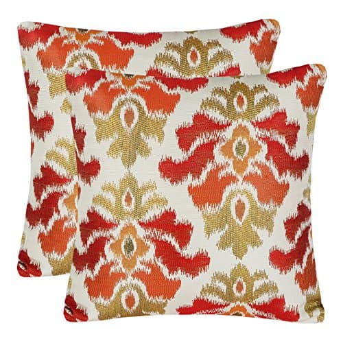 Pack of 2 Simpledecor Accent Pillow Covers Sofa Pillow Cases, 20X20 Inches, Jacquard Vintage Damask Pattern, Red Cream