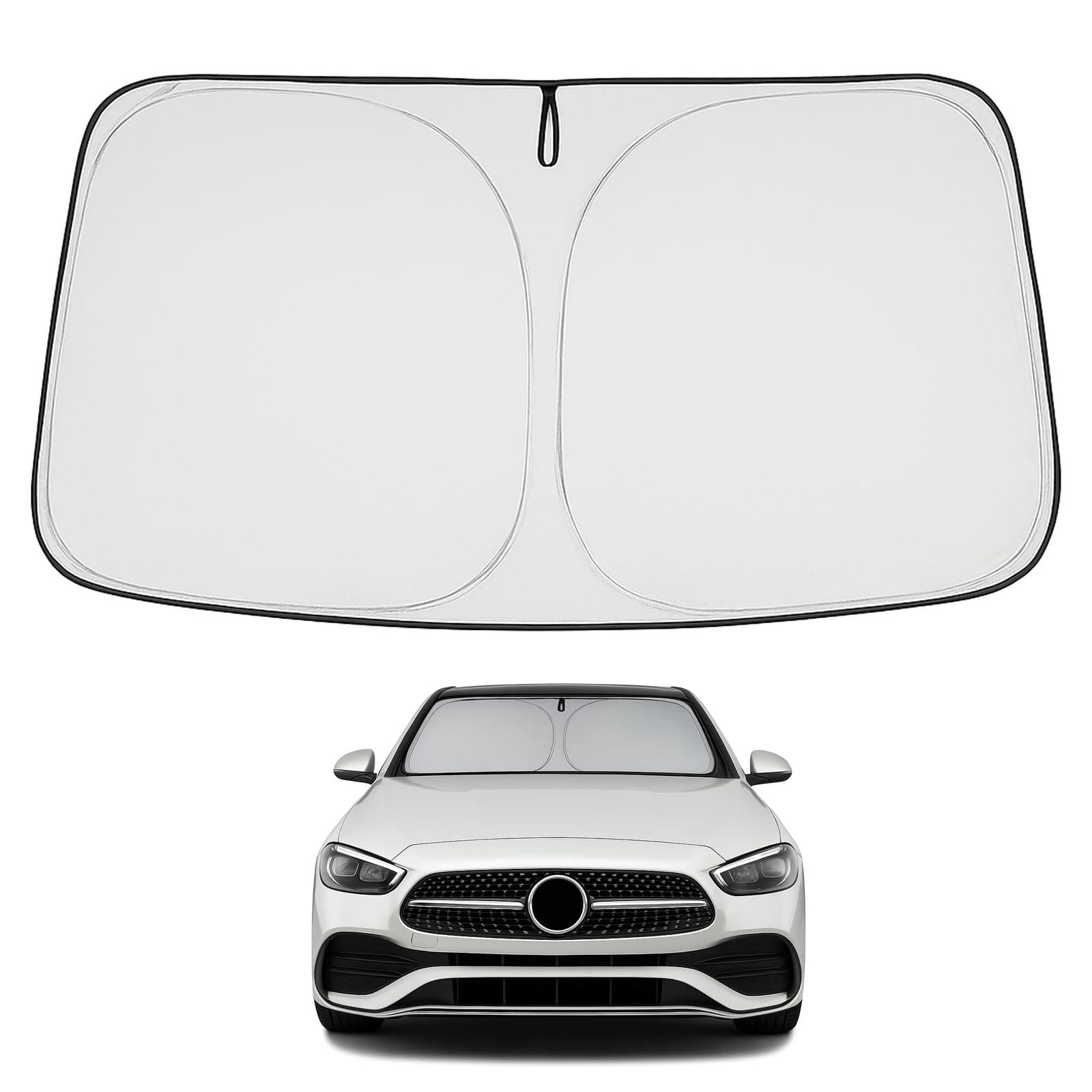 Proadsy Front Windshield Sun Shade Foldable Sunshade Protector Custom Fit 2015-2021 C Class Accessories 2026 Upgrade
