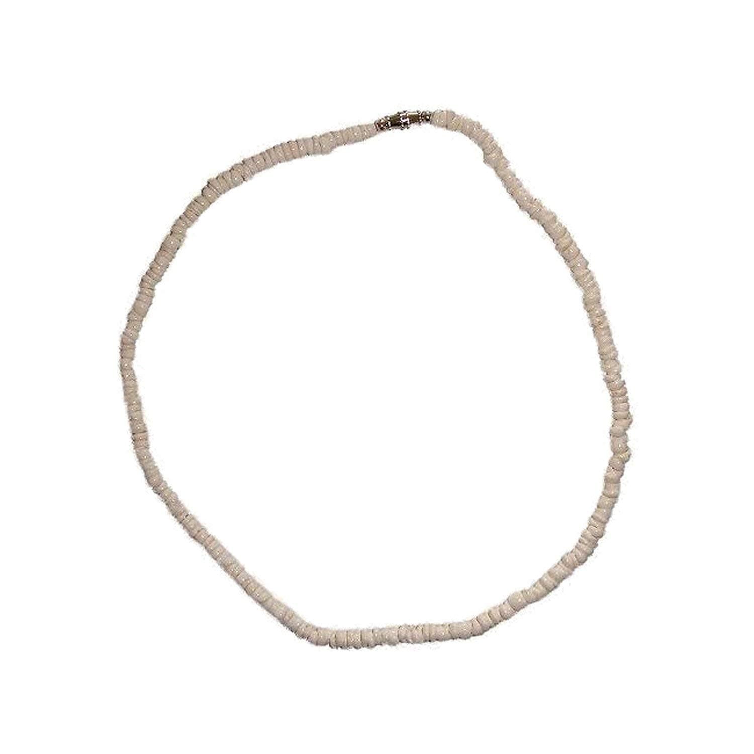 20 Inch Pure White Surfer Puka Shell Necklace