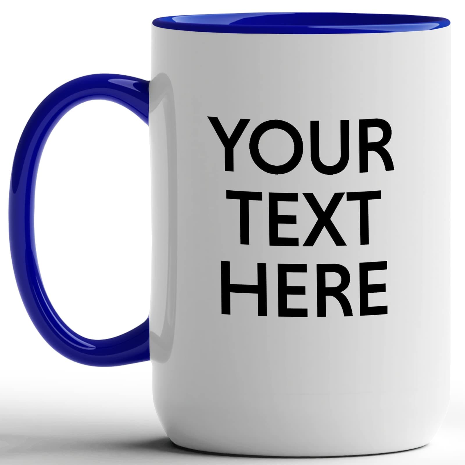 GotPrint Custom Mug, Add Text, Personalized Gift, Ceramic, Taza Personalizada, Customized with Text, For Mom, Dad, Friends, Family, Indigo, 15 Oz