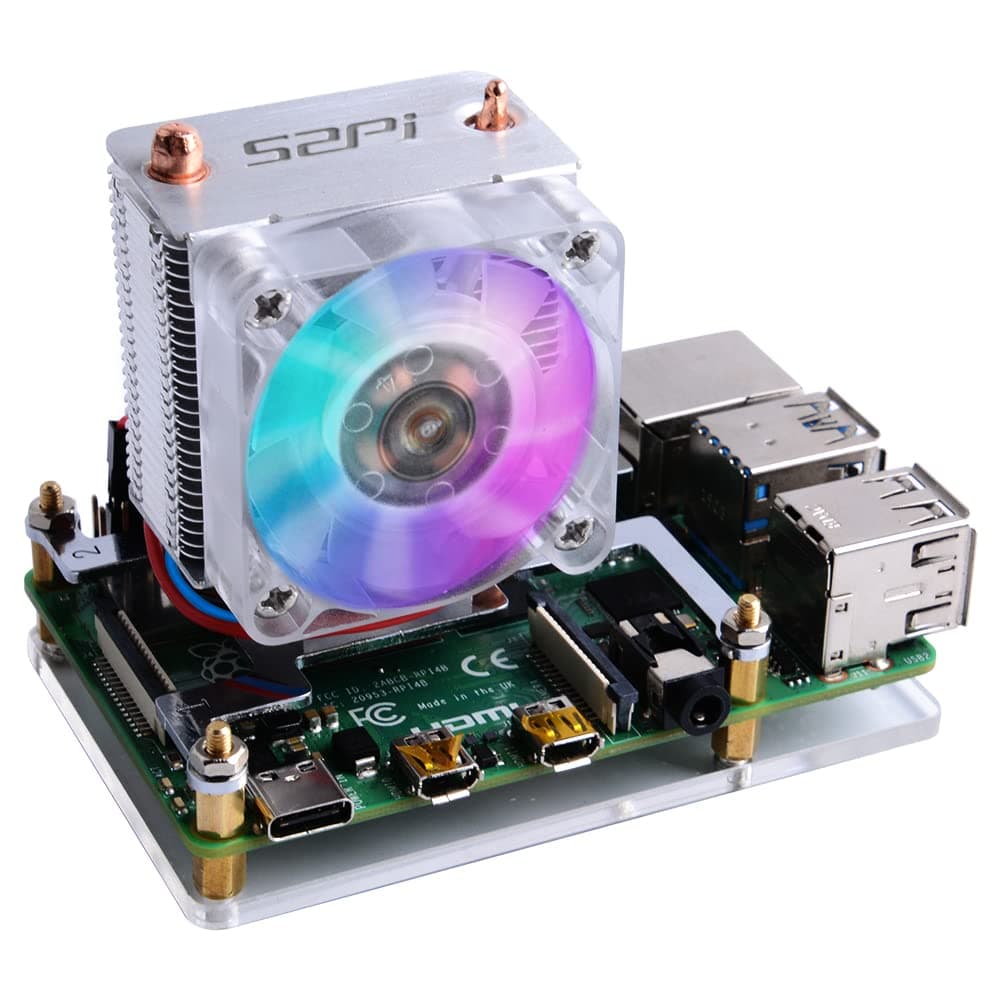 GeeekPi ICE Tower Cooler for Raspberry Pi, RGB Cooling Fan with Heatsink for Raspberry Pi 4 Model B & Raspberry Pi 3B+ & Raspberry Pi 3 Model B