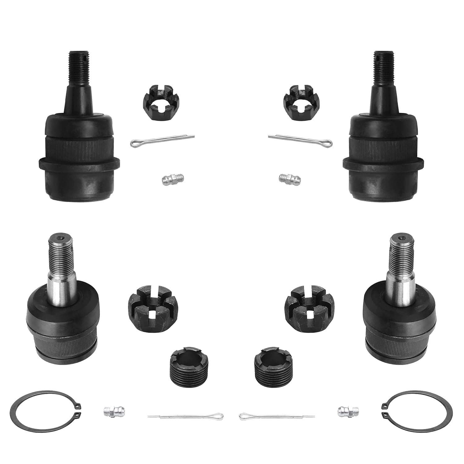 Detroit Axle - Front Upper & Lower Ball Joints Replacement for Jeep Grand Cherokee Wrangler Comanche Wagoneer - 4pc Set