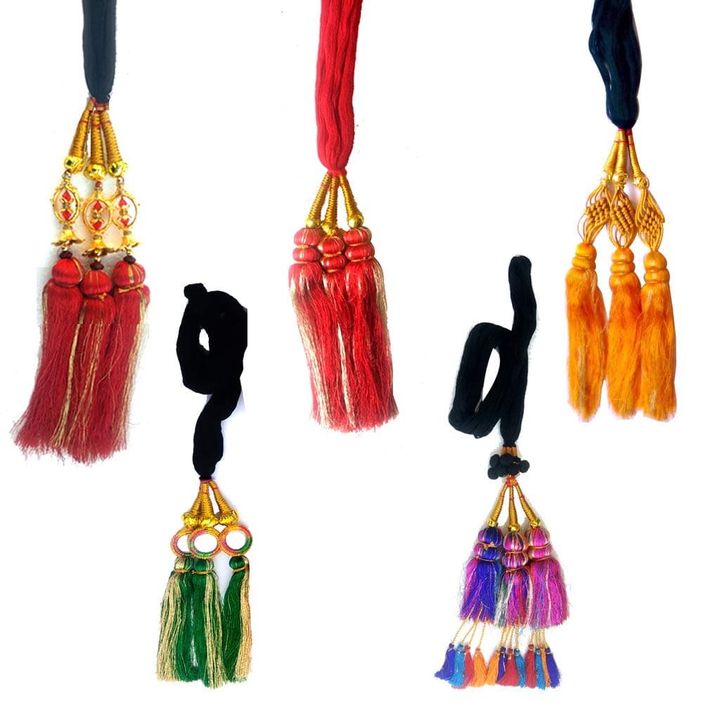 Unik Onex 5 Different Designs Long Length Paranda Parandi Braid Tassles Hair Accessory