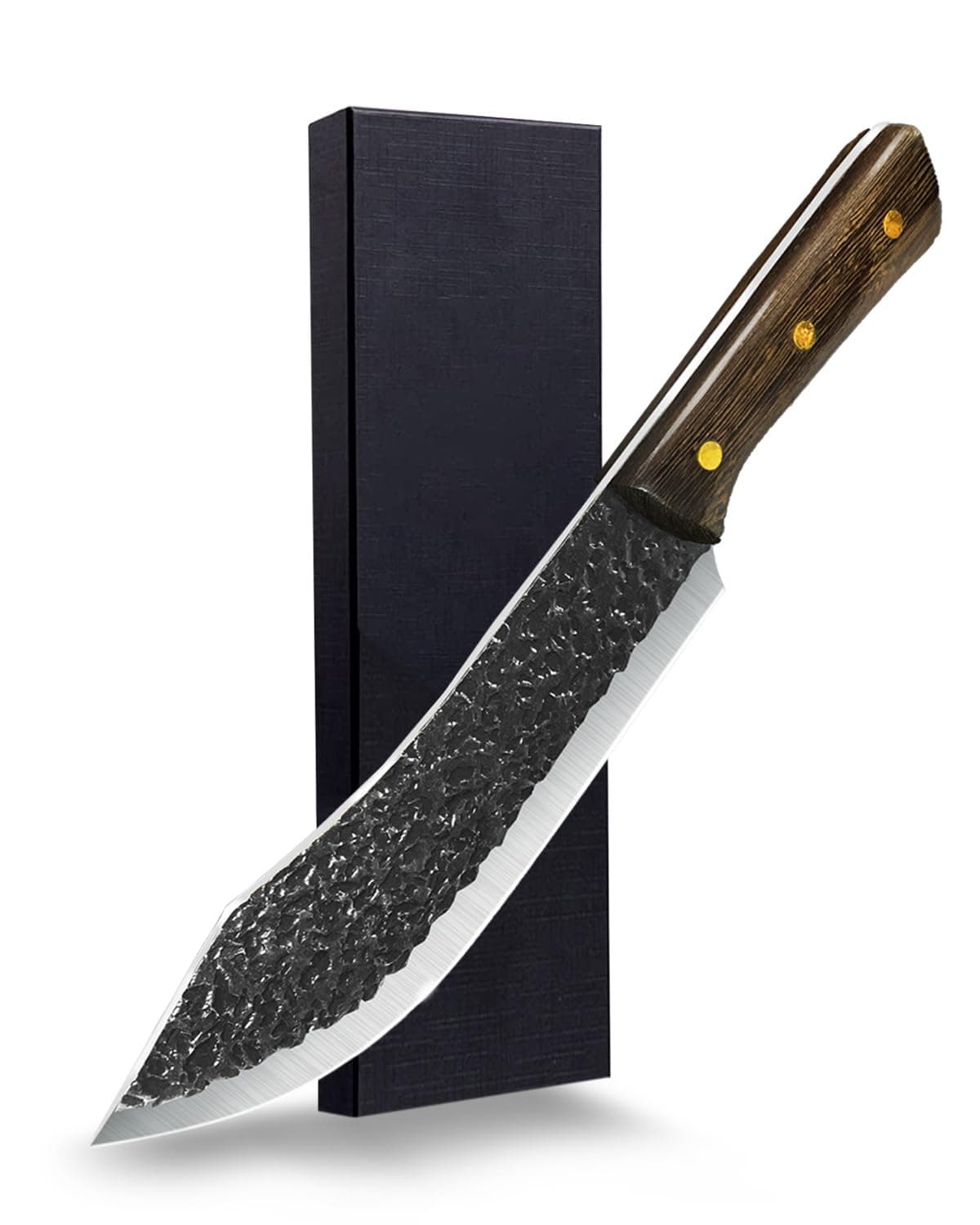 Butcher Knife for Meat Cutting, Chopping, Dicing, Mincing- 7" Kitchen Knives Made with Hand Forged HC Steel for Home Outdoor Camping BBQ Christmas Thanksgiving Gift Idea