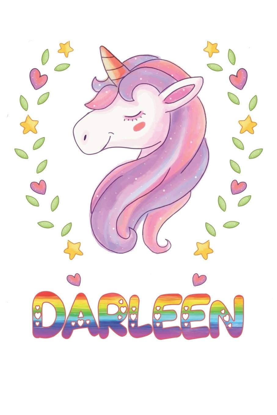 Darleen: Darleen Notebook Journal 6x9 Personalized Gift For Darleen Unicorn Rainbow Colors Lined Paper