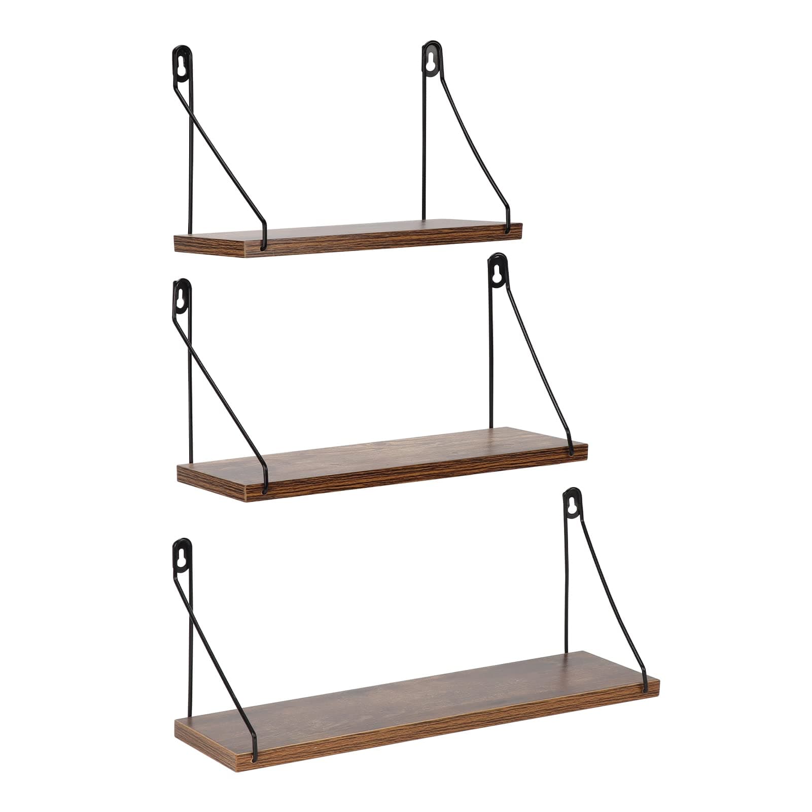 Amazon Brand – Pinzon Rustic Floating Shelf, Metal Wire Wall Mounted Storage Shelves for Living Room Kitchen Office (Set of 3)