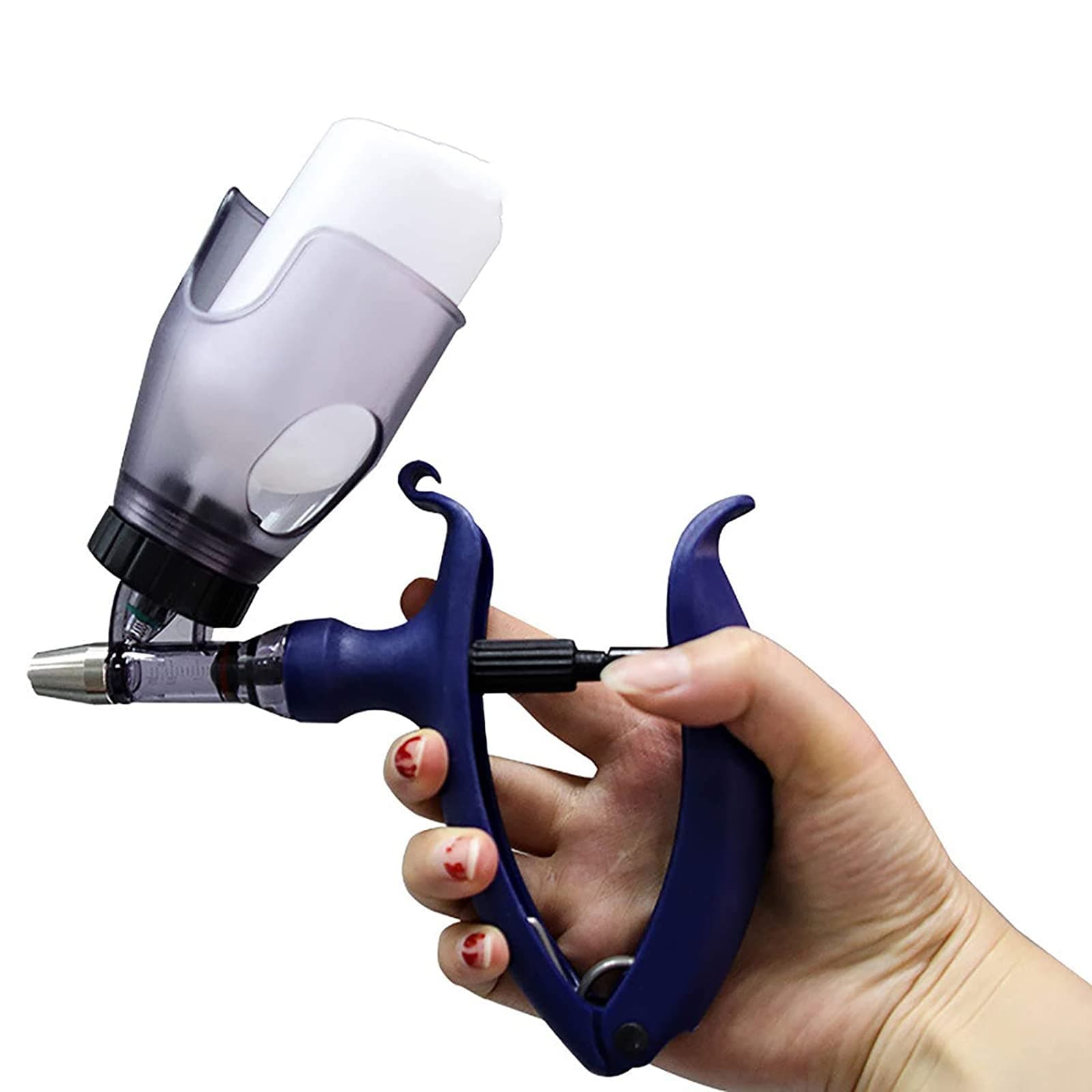 Cattle Syringe Gun Injector, 2ML/5ML Automatic Livestock Continuous Syringe, with Needle Lock Design, Multifunction Equipmen for Farm Veterinary Chicken Sheep