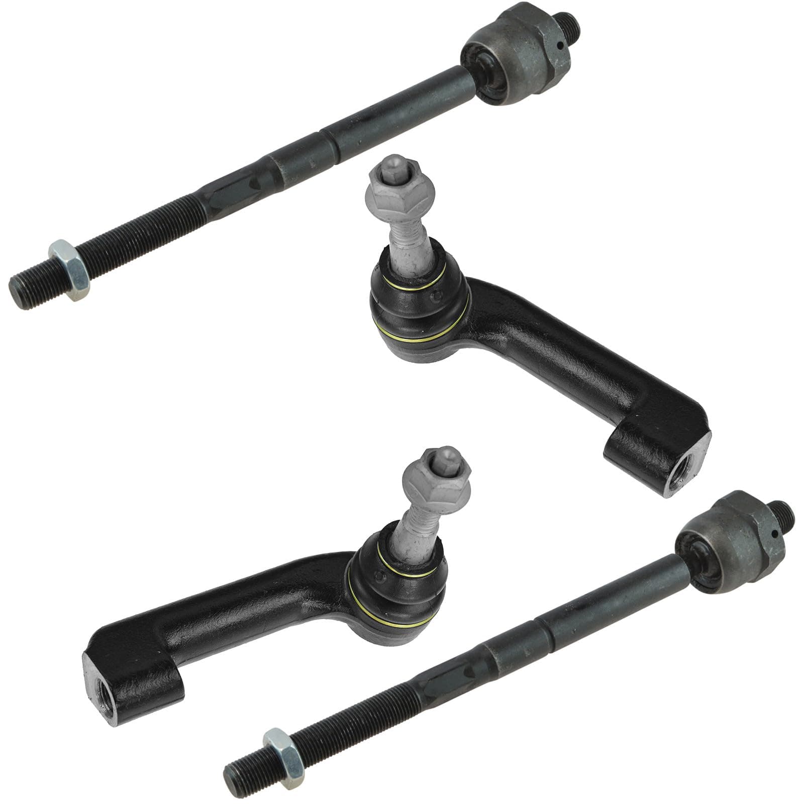 TRQ Front Inner and Outer Tie Rod Set Compatible with 2007-2014 Ford Expedition 2009-2014 F-150 Lincoln Navigator