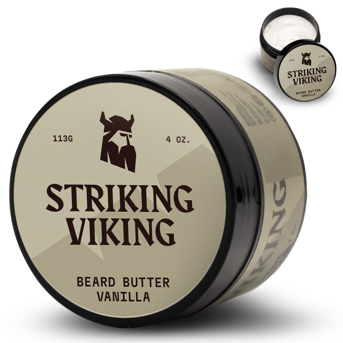 Striking Viking Beard Butter for Men - 113 g, Pack of 1, Vanilla - Softening, Nourishing Beard Conditioner & Facial Hair Softener - Versatile Grooming for All Hair Types Beard Care