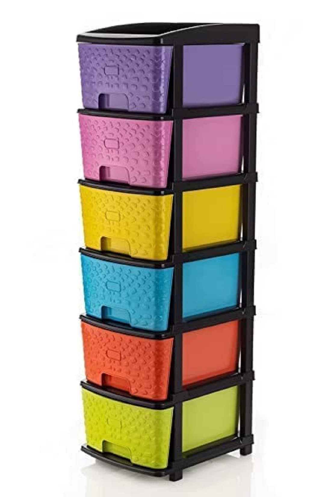 IMMERSE 6 XL Multipurpose Drawer Plastic Modular Chest Storage Organizer Home, Office, Parlor, School, Doctors, Home and Kids (6XL, Multicolour, Straight)