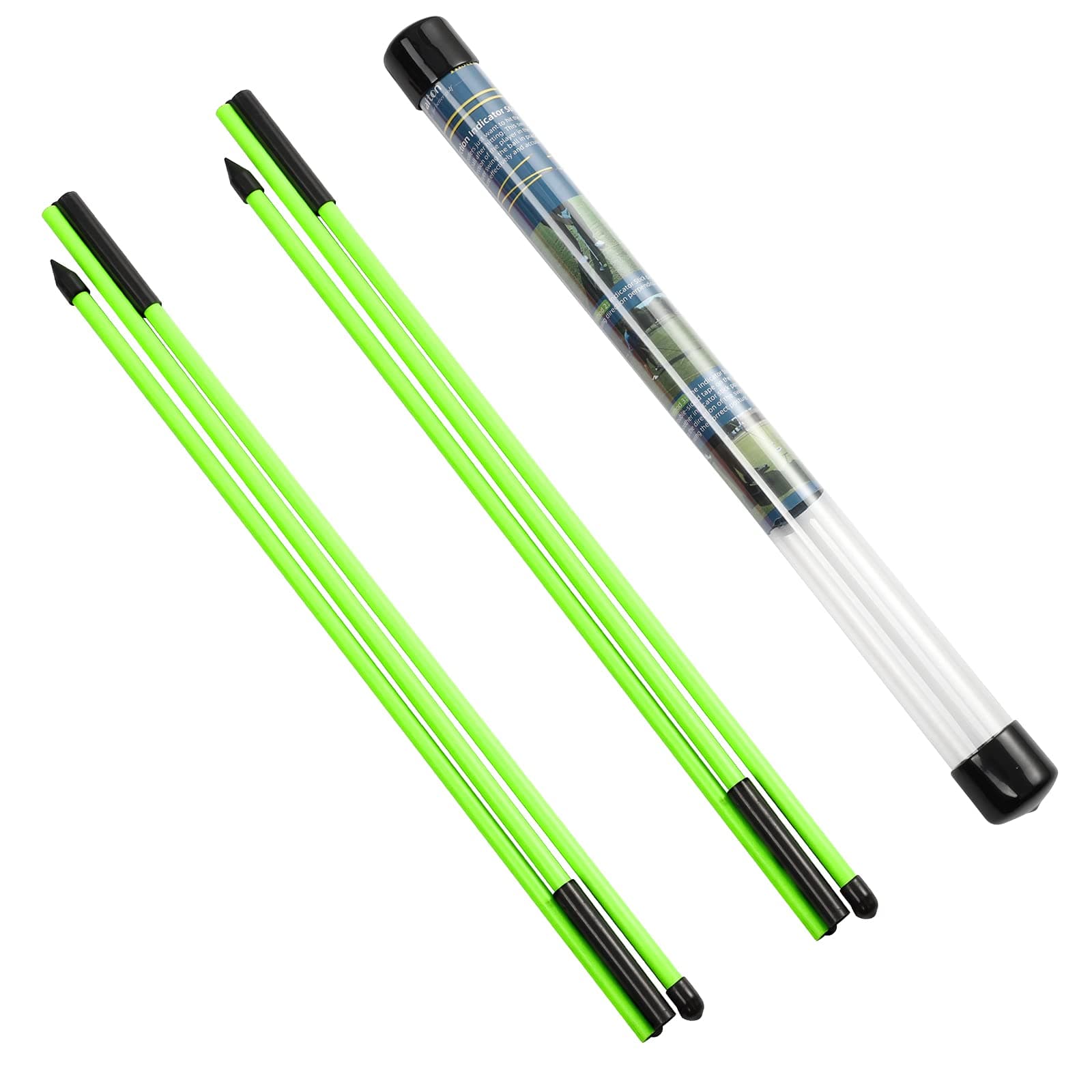Rhino Valley Golf Alignment Sticks - Collapsible Golf Practice Rods for Aiming, Putting, Full Swing Trainer, Posture Corrector with Clear Tube Case, Portable Golf Training Equipment