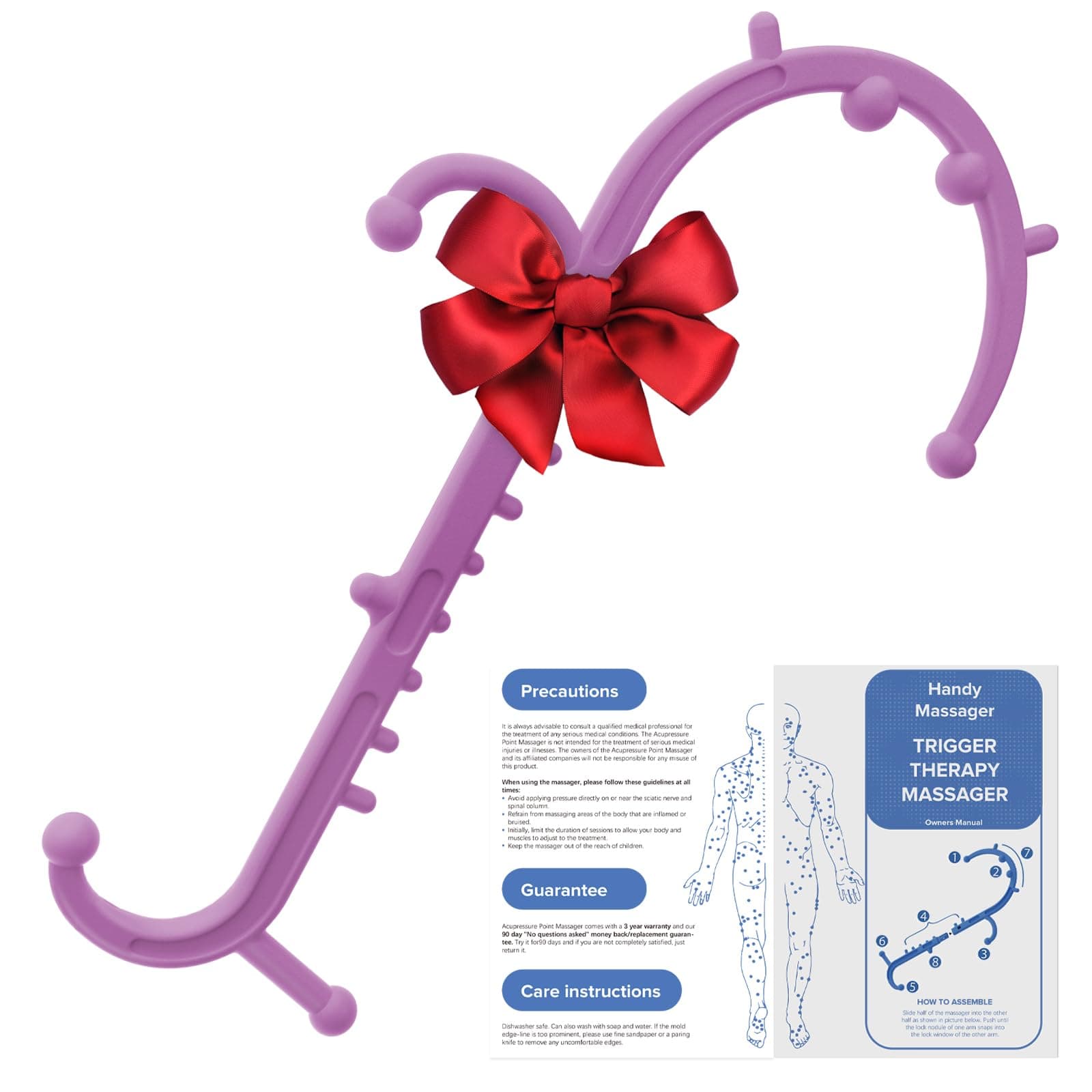 Ranarose Deep Tissue Back & Neck Massager - Back Massager Stick for Pain Relief, Muscle Knot Remover, Trigger Point Massage Tool for Full Body, Shoulders, Legs - Pressure Point Massage Tool