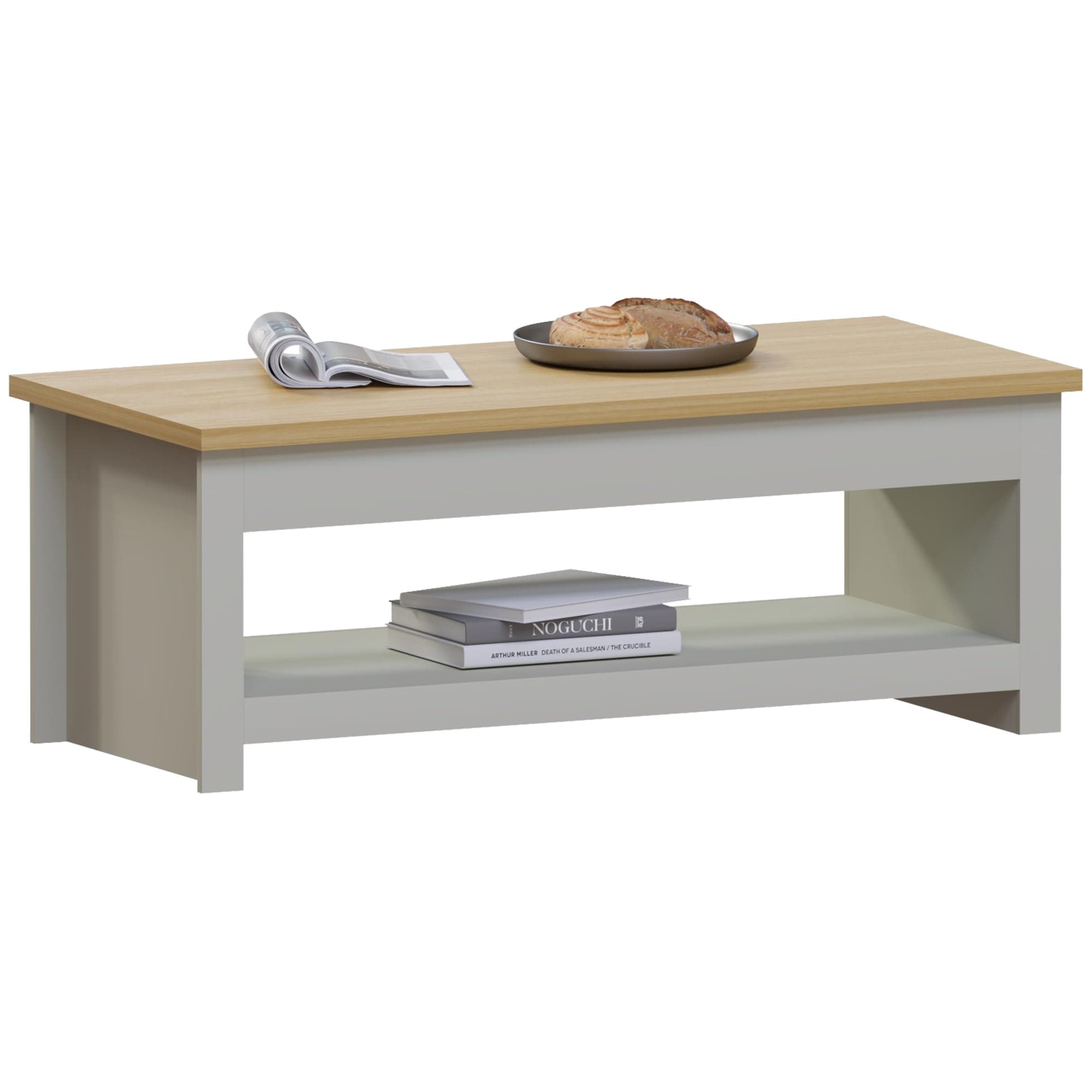 Vida Designs Arlington Coffee Table, Engineered Wood, Grey & Oak, H 40.5 x W 105 x D 47 Cm
