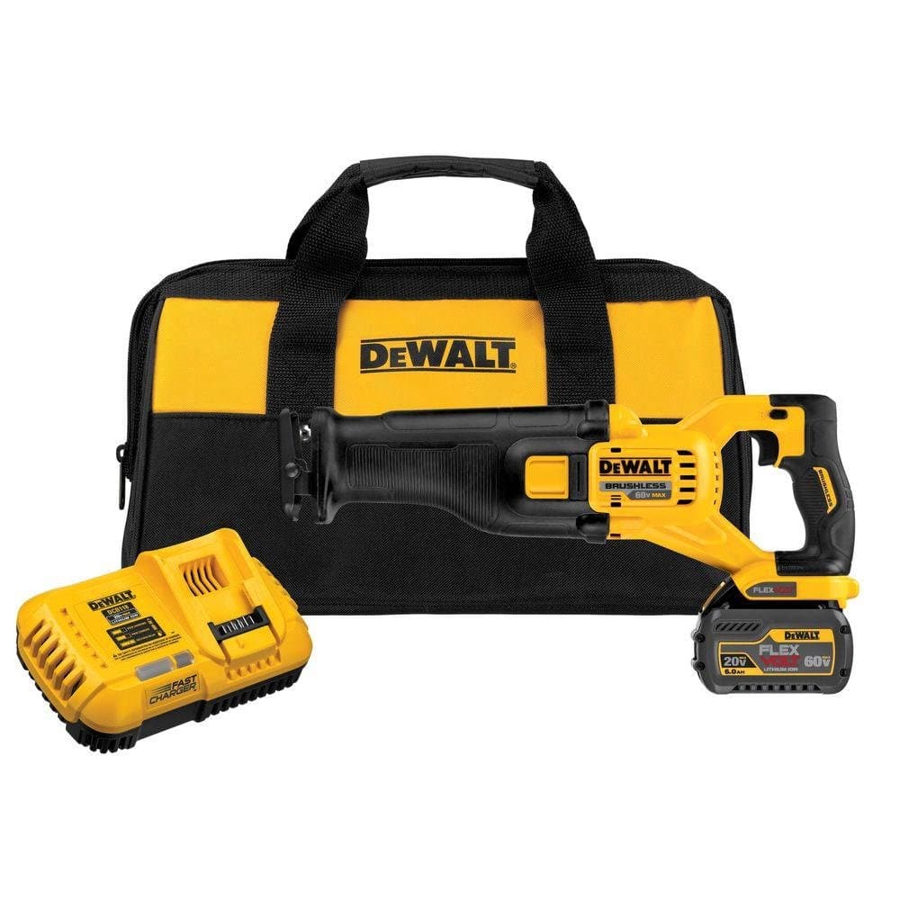 DEWALT FLEXVOLT 60V MAX* Reciprocating Saw, Brushless with 1 Battery Kit (DCS388T1)