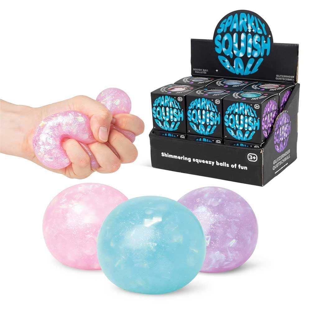 Tobar 38447 Sparkly Squish Ball, Assorted Designs and Colours,Small