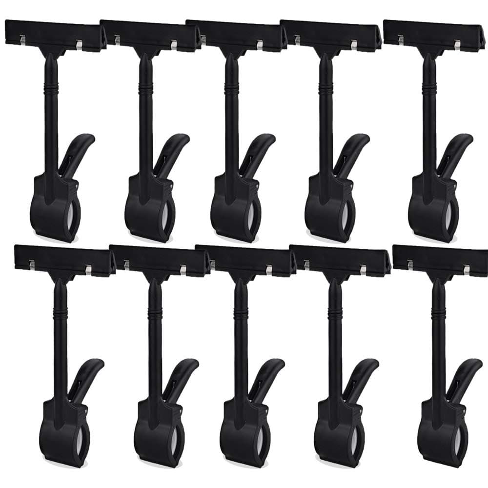 Plastic Merchandise Sign Clip Rotatable Pop Clip-on Holder Stand Price Display Holders Tag Clip ,Adjustable Clip Sign Pack of 10 lear
