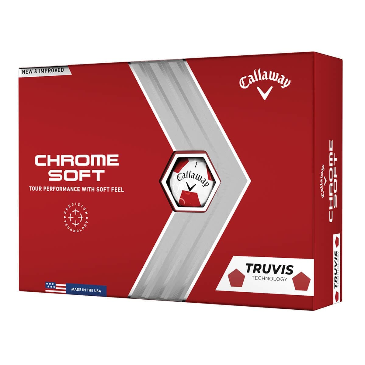 Golf 2022 Chrome Soft Golf Balls (True Track (Red/Blue)