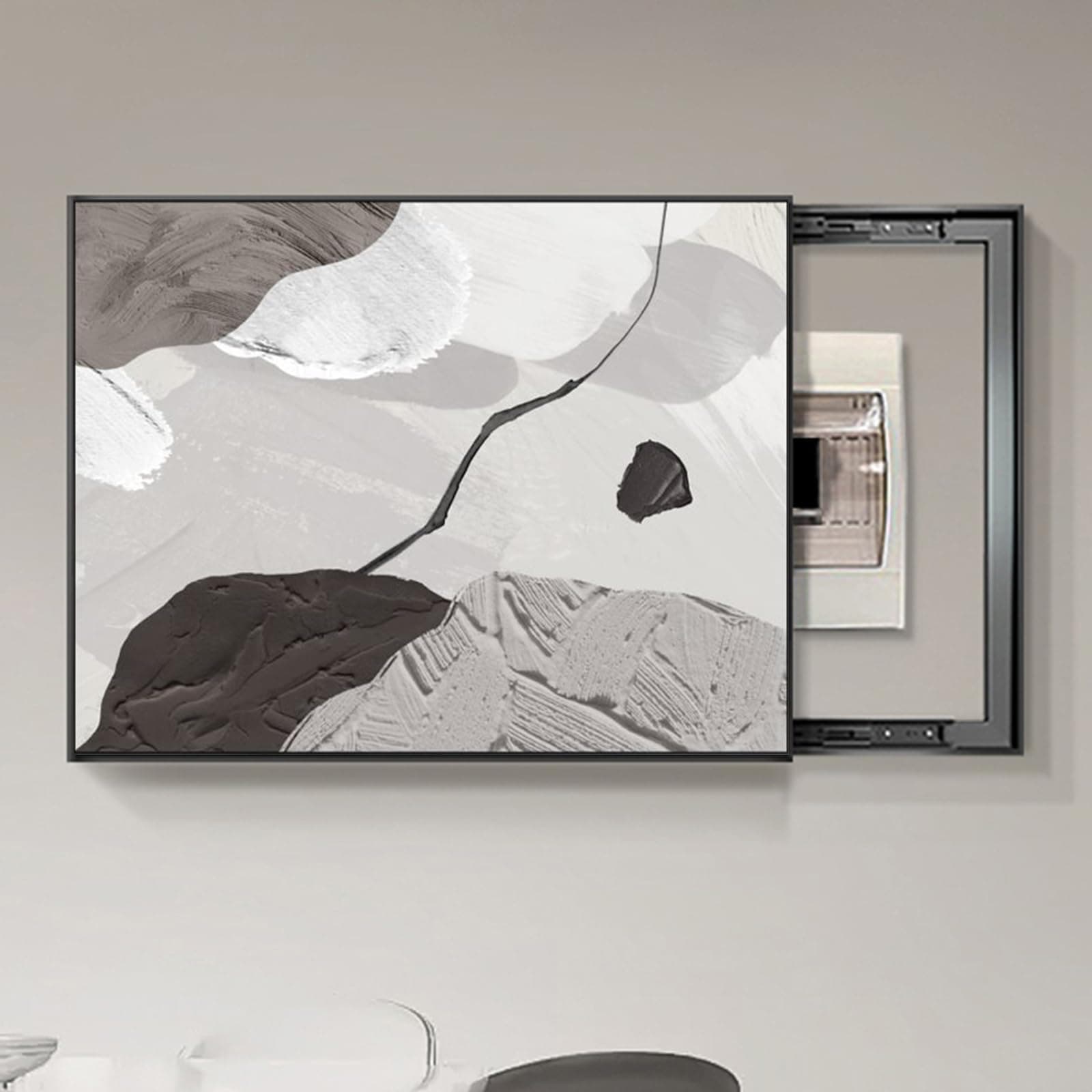 H,45X35cm, Electric Box Cover Push And Pull Modern Decorative Electric Box Cover Electric Meter Box Counters Decoration Hide Paintings Creative Simple Design Distribution Box Painting