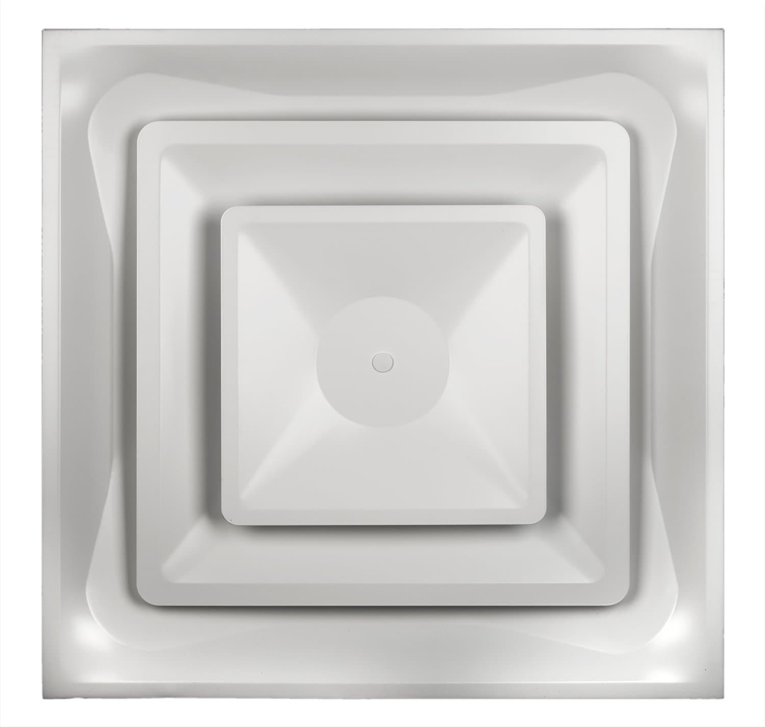 Accord Ventilation 95206WI T-Bar Steel 2-Cone Fixed-Pattern Diffuser with 6-Inch Collar and Insulation, White