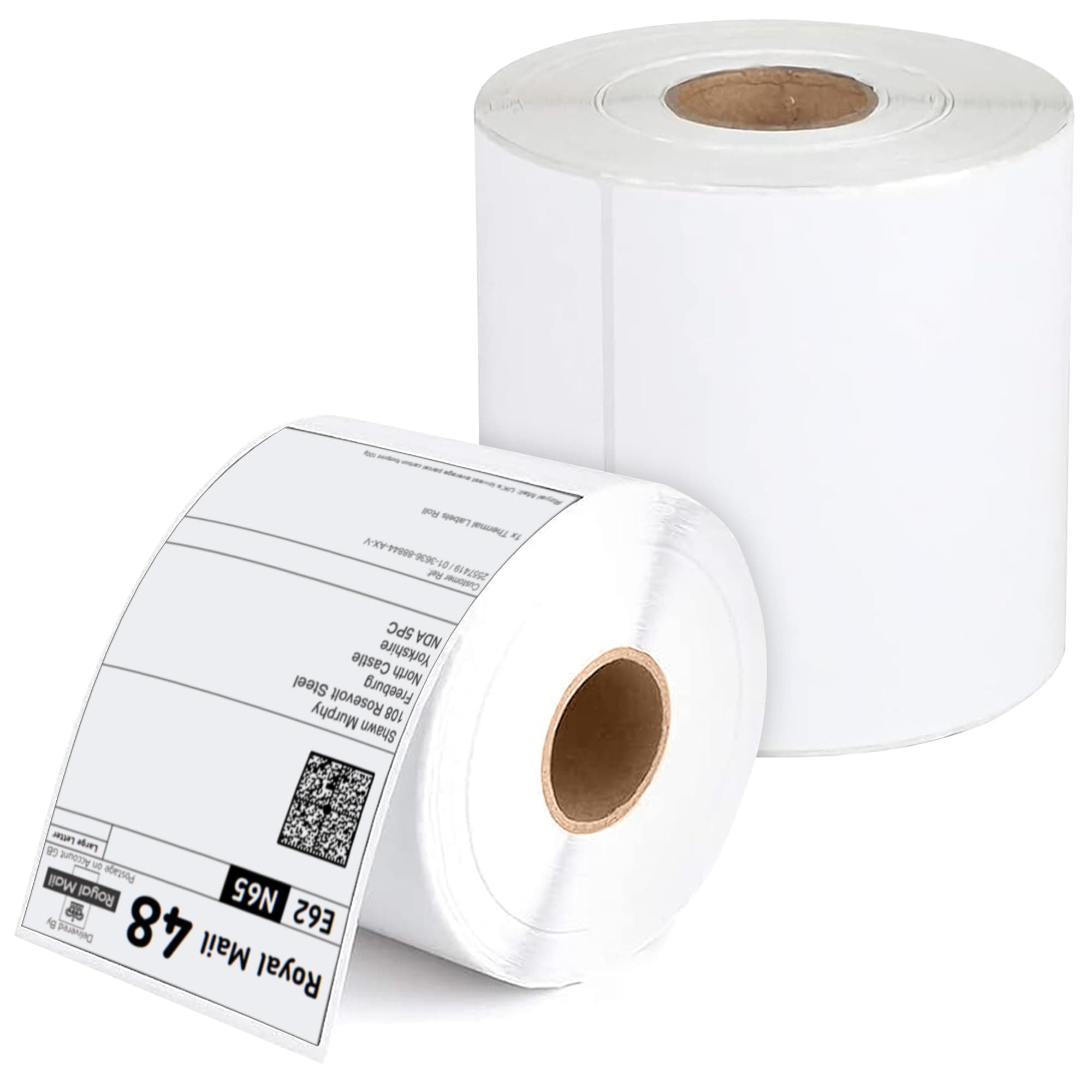 iSOUL 4X6 Direct Thermal Printer Labels Roll 100mm x 150mm 500 White Permanent Adhesive Shipping Labels Rolls Compatible for Zebra, MUNBYN Printers to use on Ebay, Amazon, Royal Mail Label
