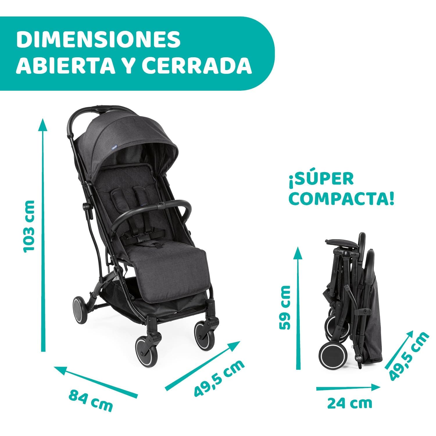 Chicco Trolley Me Convertible Stroller 0m-5y, Stone