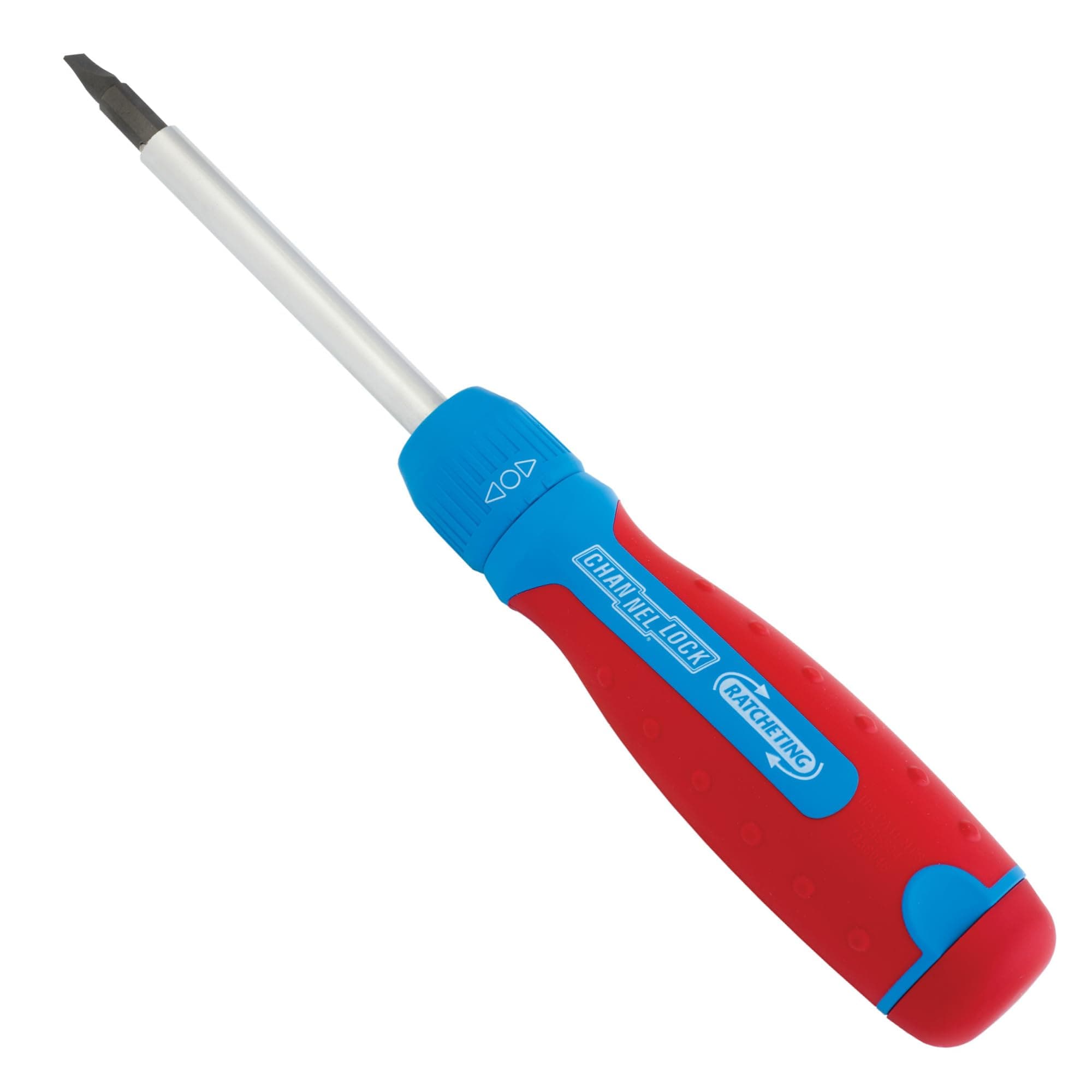 Channellock 131CB 13-in-1 Ratcheting Screwdriver | Multi-Bit Storage 1/4-Inch Nut Driver Quick-Load Handle with Cushion Grip 28-Tooth Ratchet Mechanism Provides up to 225 lbs. of Torque, Red