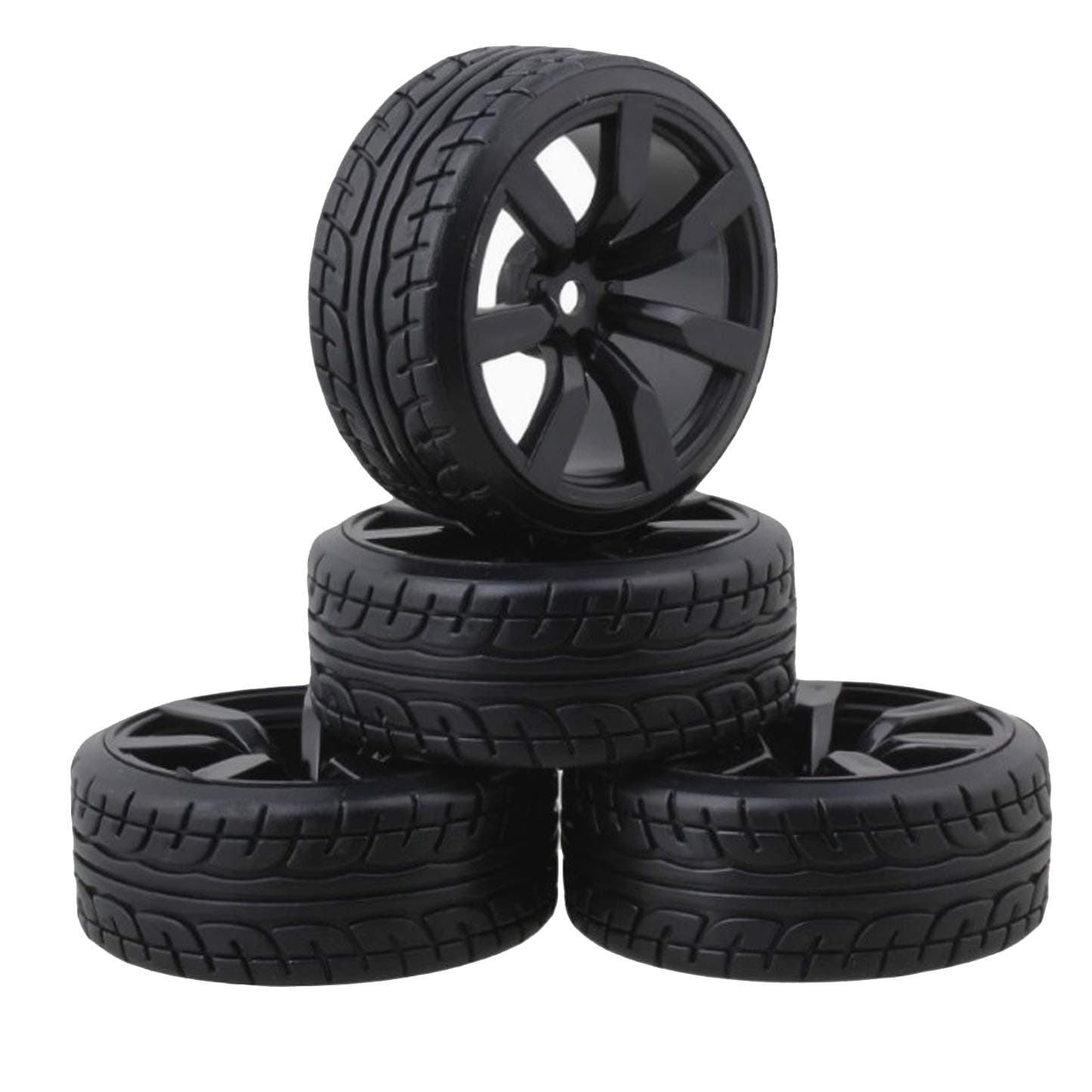 4Pcs/Set Hard Plastic 26mm RC Drift Car Tyres & Wheel Rims 12mm Hex Tyre for Traxxas HSP Tamiya HPI Kyosho 1/10 On-Road Drift Drifting RC Car