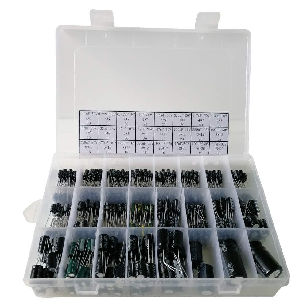 24Value Electrolytic Capacitor Assortment Box Kit Range 0.1uF-100uF 50V-400V