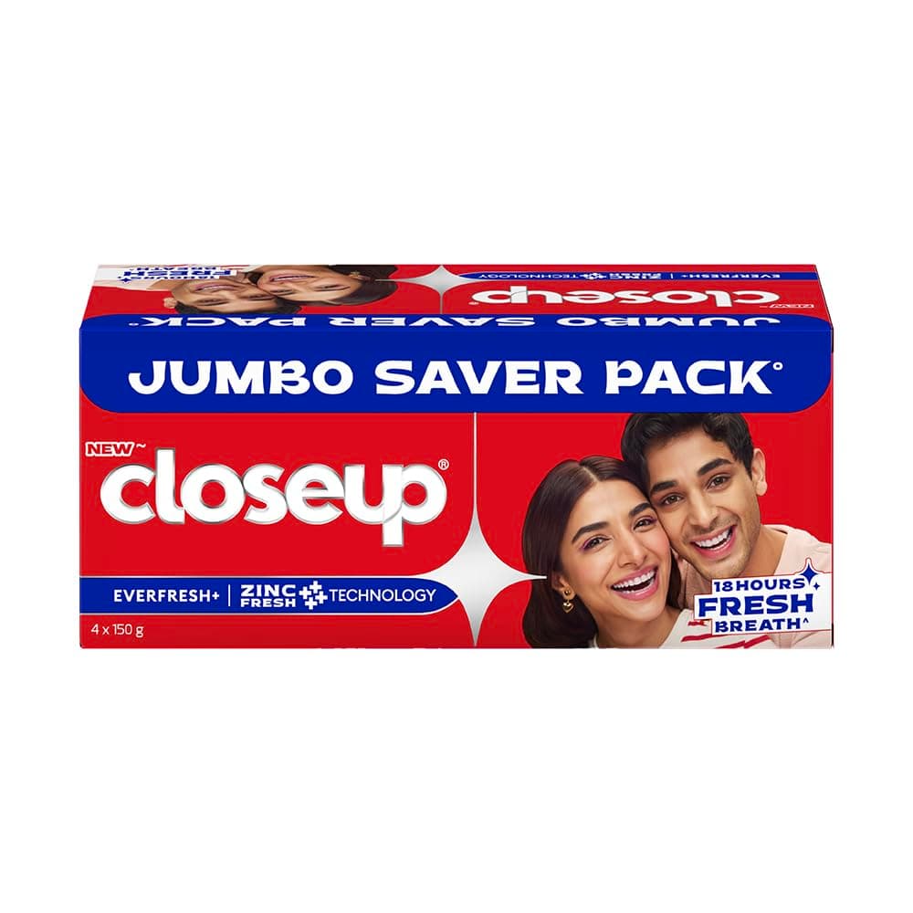 Close Up Toothpaste | Long lasting 18 Hours Of Fresh Breath & White Teeth - 600g (Pack of 4)