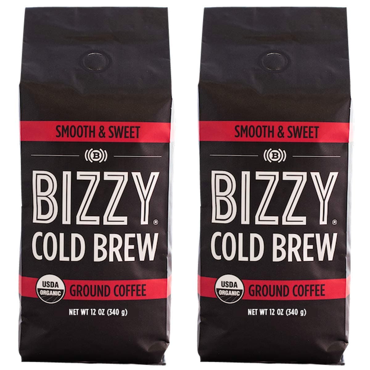 Bizzy Organic Cold Brew Coffee | Smooth & Sweet Blend | Coarse Ground Coffee | 24 oz