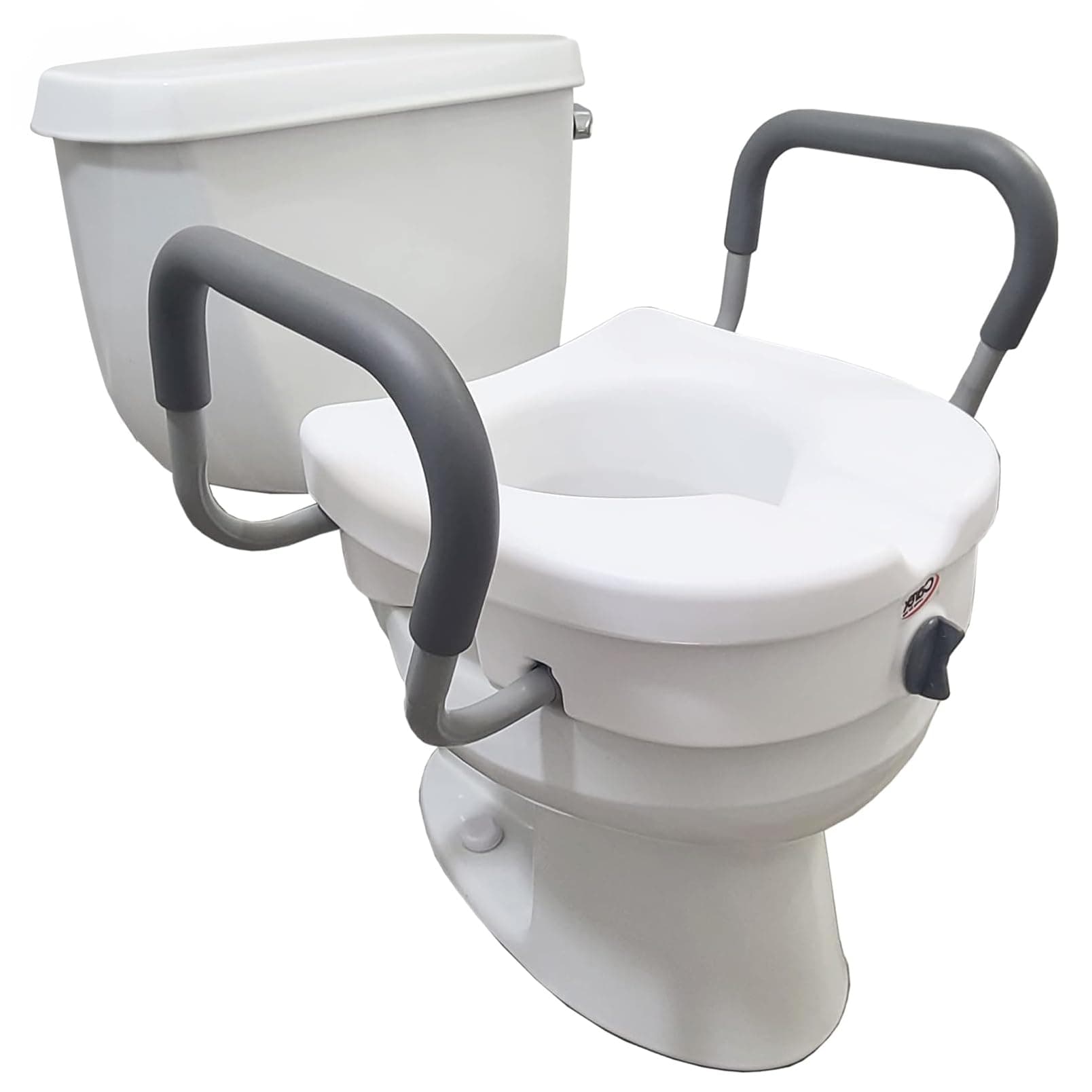 Toilet Seat E-Z Lock w/Arms Adjustable Handle Width