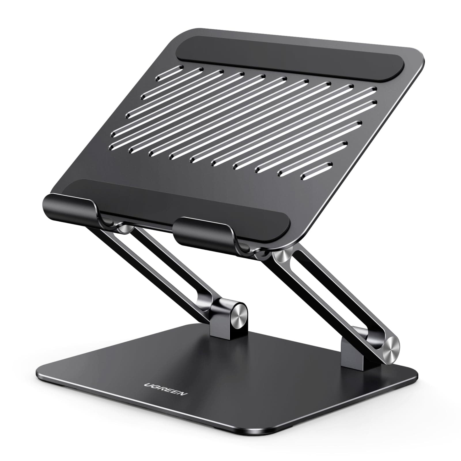 - UGREEN Tablet Stand Holder for Desk, Dual Rod Support Desktop Mount, Adjustable Foldable Dock, Multi-Angle Riser Compatible with iPad Pro Air Mini, Black