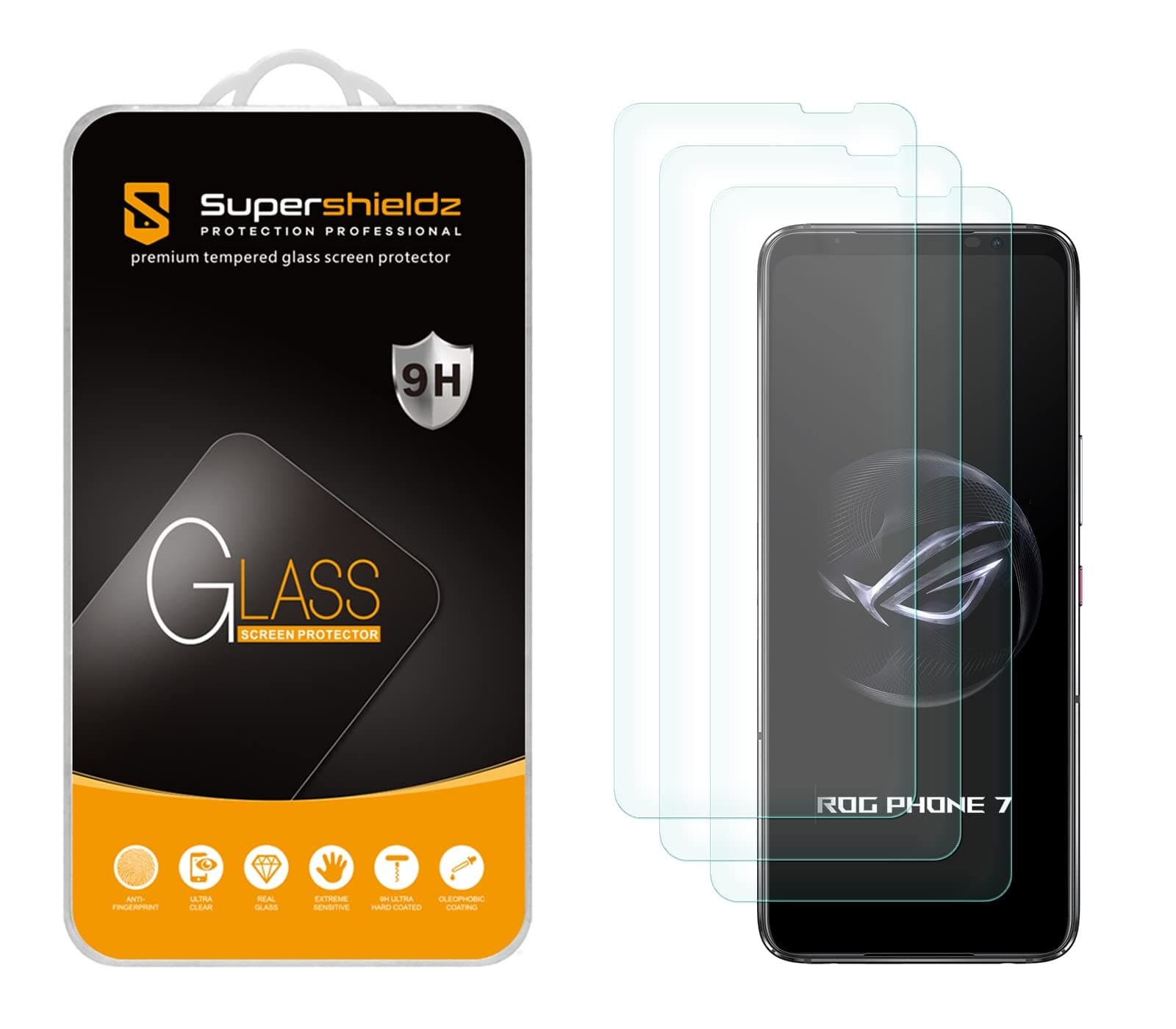 (3 Pack) Designed for Asus Rog Phone 7 5G and ROG Phone 7 Ultimate Tempered Glass Screen Protector, Anti Scratch, Bubble Free