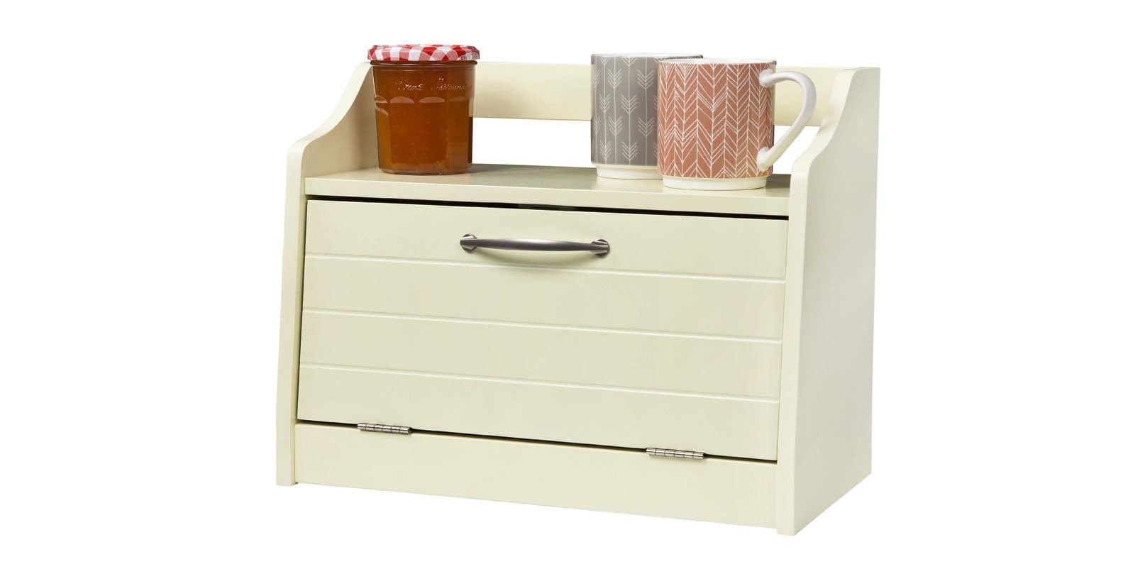 Bread Bin in Buttermilk, Freestanding Storage, Shelf Above, Minack Range - Self-assembly Required