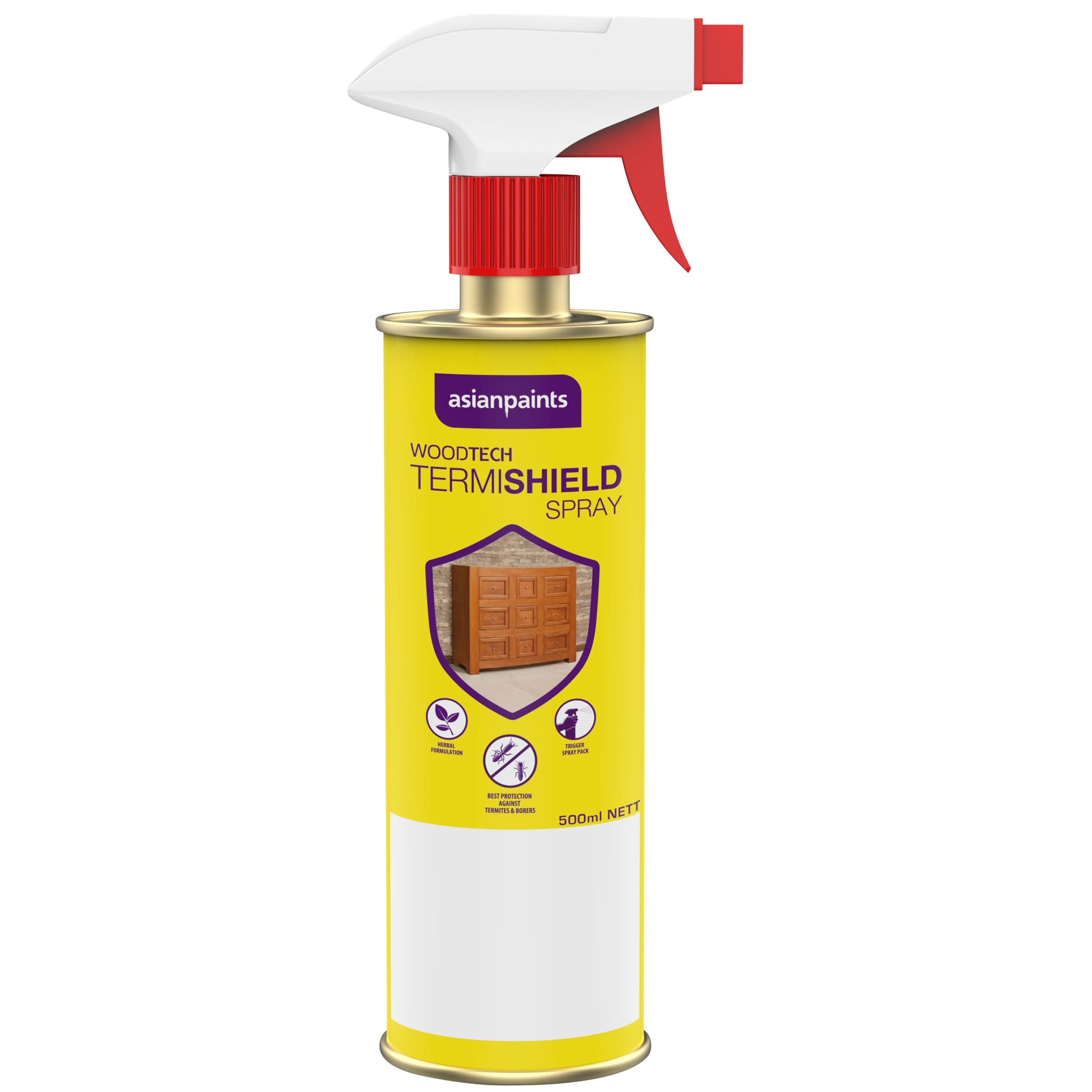 Asian Paints Woodtech Termishield DIY Termite Killer Trigger Spray for Home - Clear, 500ml